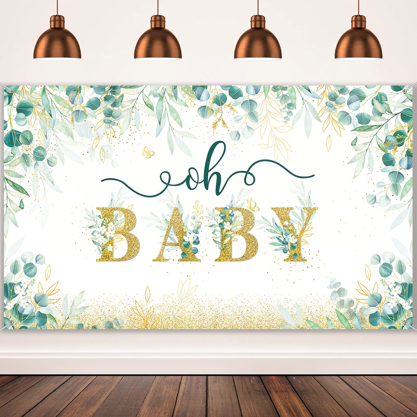 Sage Baby Shower Decorations For Boy Green Safari Baby Backdrop Jungle Eucalyptus Greenery Leaves For Gender Neutral Baby Shower