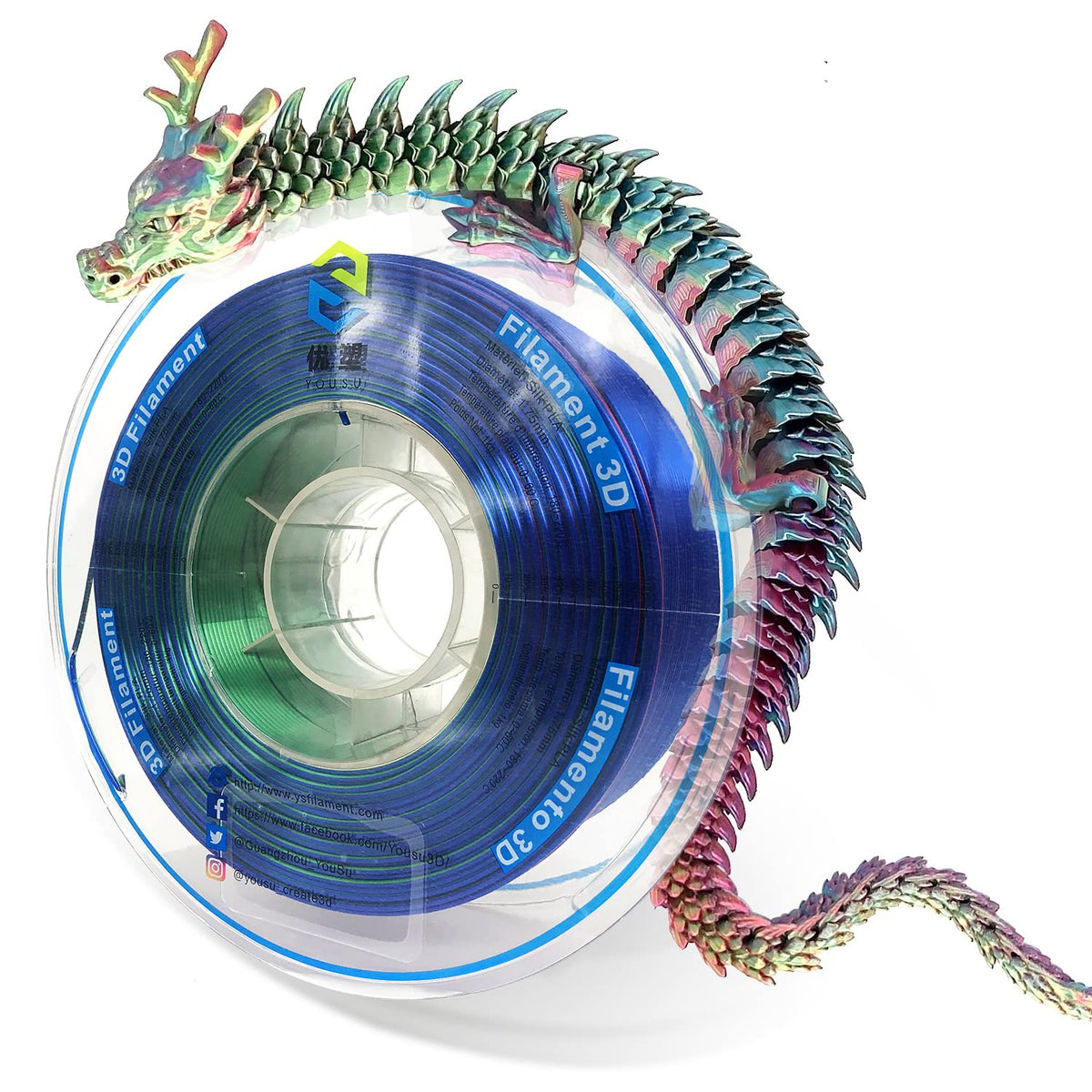 Yousu Silk Pla Filament 175Mm, 3D Printer Filament Triple Color,3D Printing Filament 1Kg22Lbs,Silk Redbluegreen