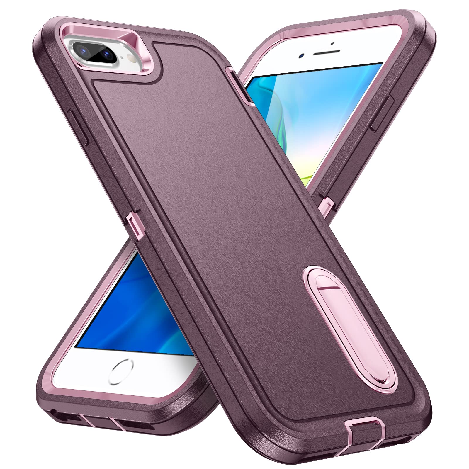 Idweel Iphone 8 Plus Case,Iphone 7 Plus/Iphone 6S Plus/Iphone 6 Plus Case With Stand For Women Girls Heavy Duty Protection Shock