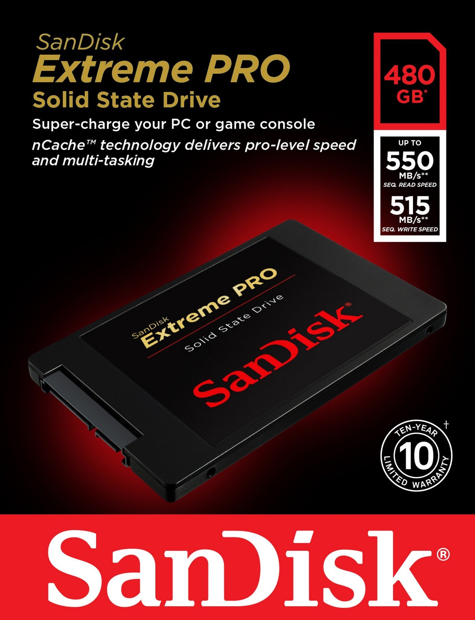 Sandisk Extreme Pro-Series Solid State Drive Sdssdxps-480G-G25 (2.5, Sata Revision 3.0, 6Gb/S 480Gb Storage)