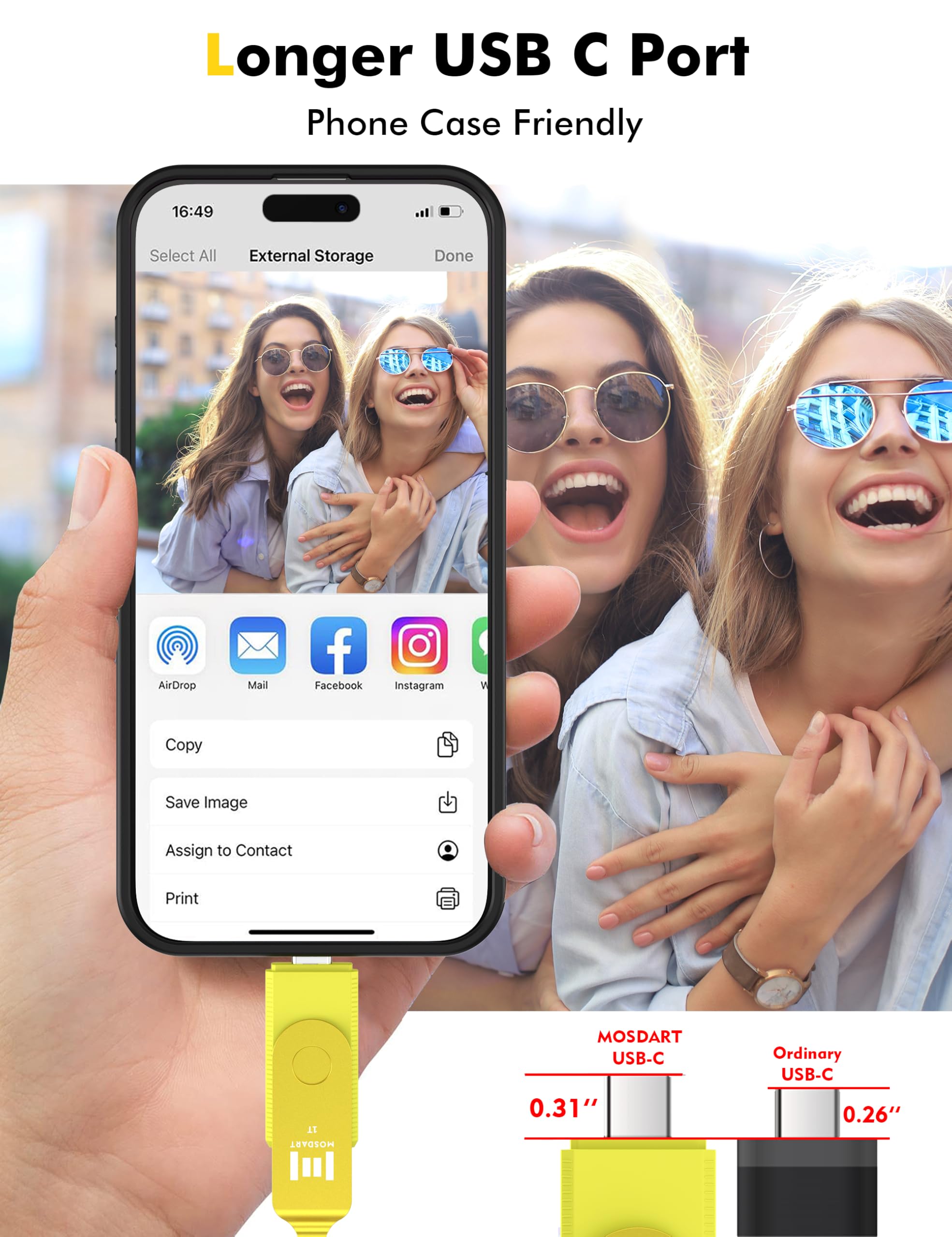 Mosdart 1Tb Fast Usb C Dual Flash Drive With Keychain   2 In 1 Otg Usb 3.1 Type C Thumb Drive Memory Stick For Usb C Android Pho