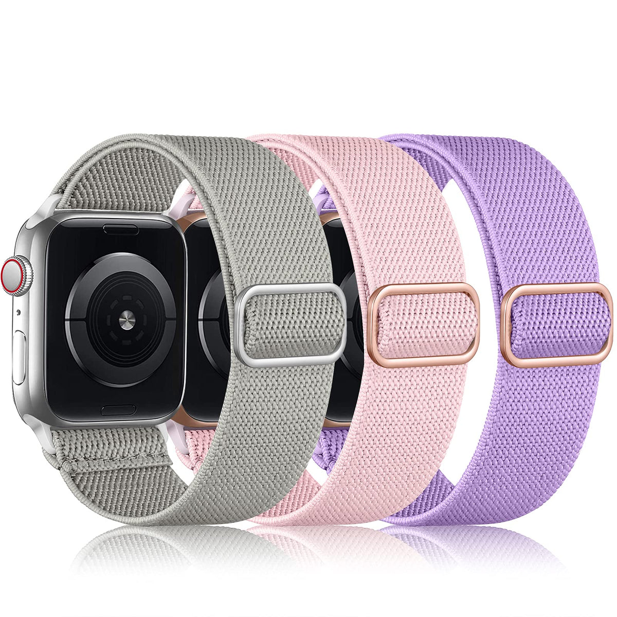 Daqin 3 Pack Stretchy Solo Loop Compatible With Apple Watch Band 45Mm 46Mm 44Mm 49Mm 42Mm 41Mm 40Mm 38Mm Women Men, Adjustable S