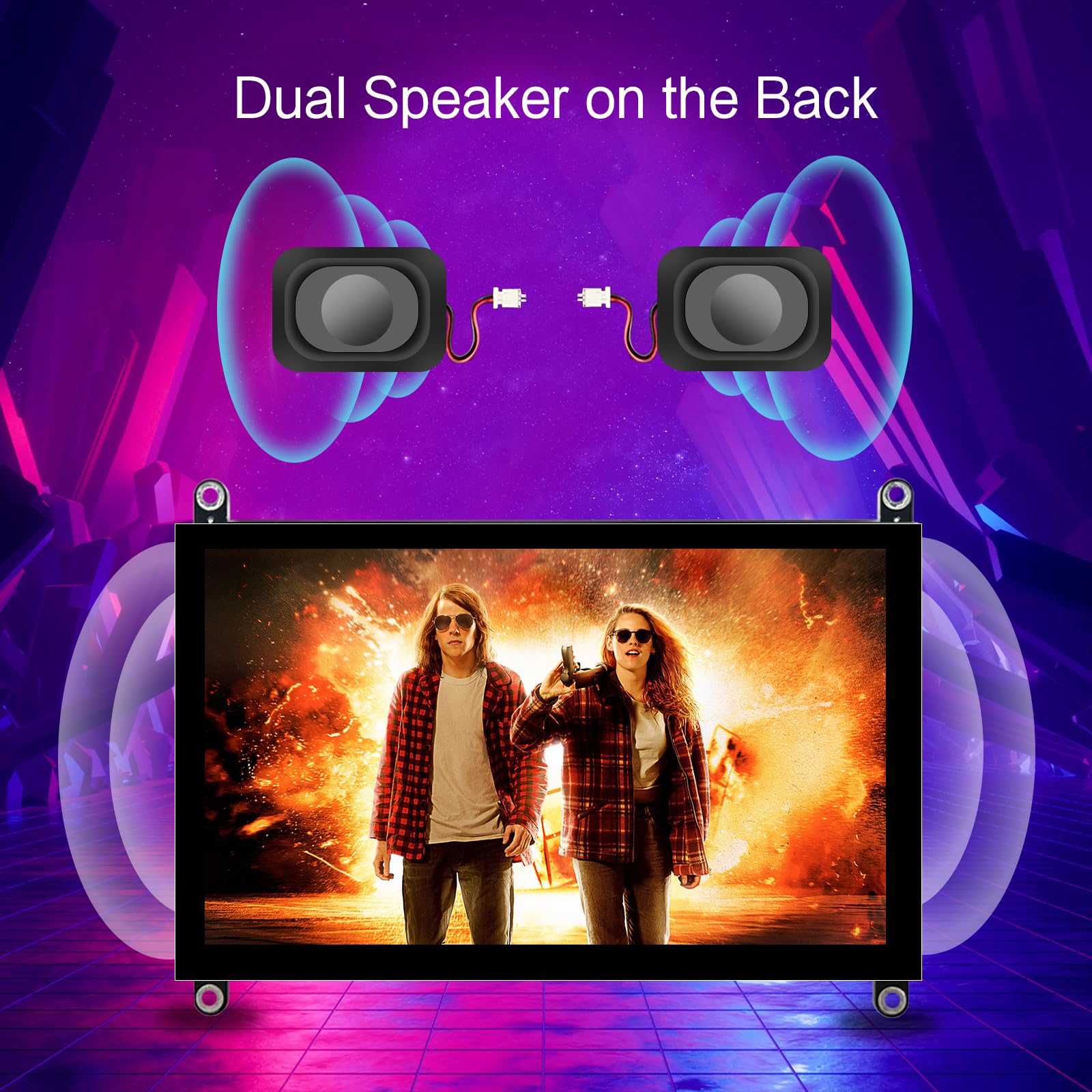 Hamtysan 7 Inch Raspberry Pi Screen Touchscreen Monitor 1024X600 Small Hdmi Monitor W/Dual Speakers Ips Screen Display For Raspb