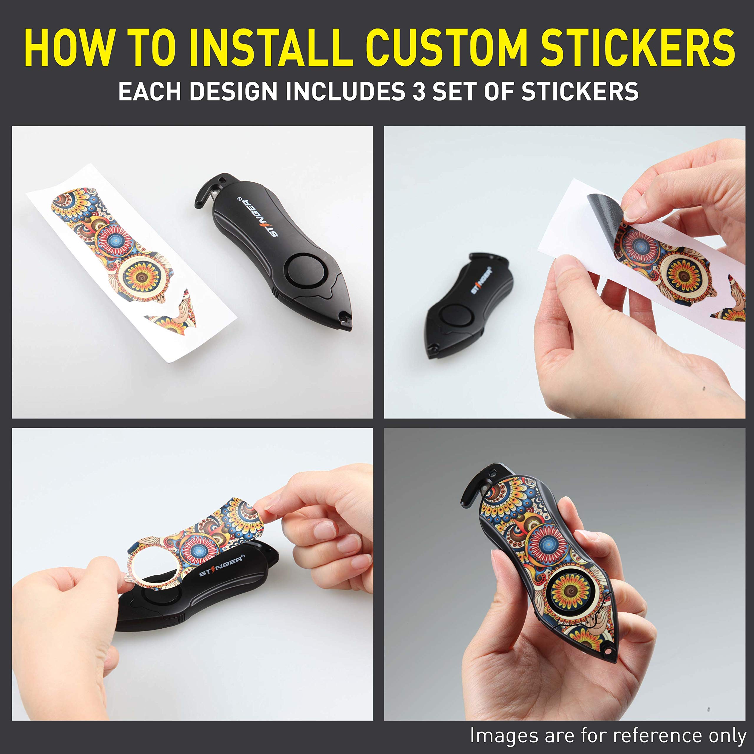 Stinger Personal Alarm Keychain Emergency Tool, Safety Panic Alarm Siren, Seat Belt Cutter, Glass Breaker, Security Device For W