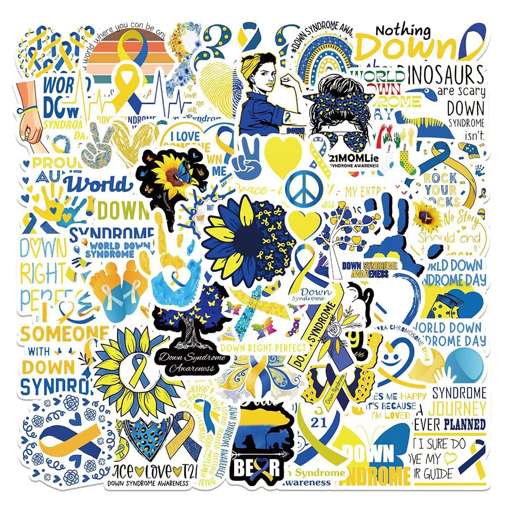 Down'S Syndrome Stickers |50Pcs Care Ds Waterproof Vinyl Decals For Water Bottles Laptop Luggage Cup Computer Mobile Phone Skate