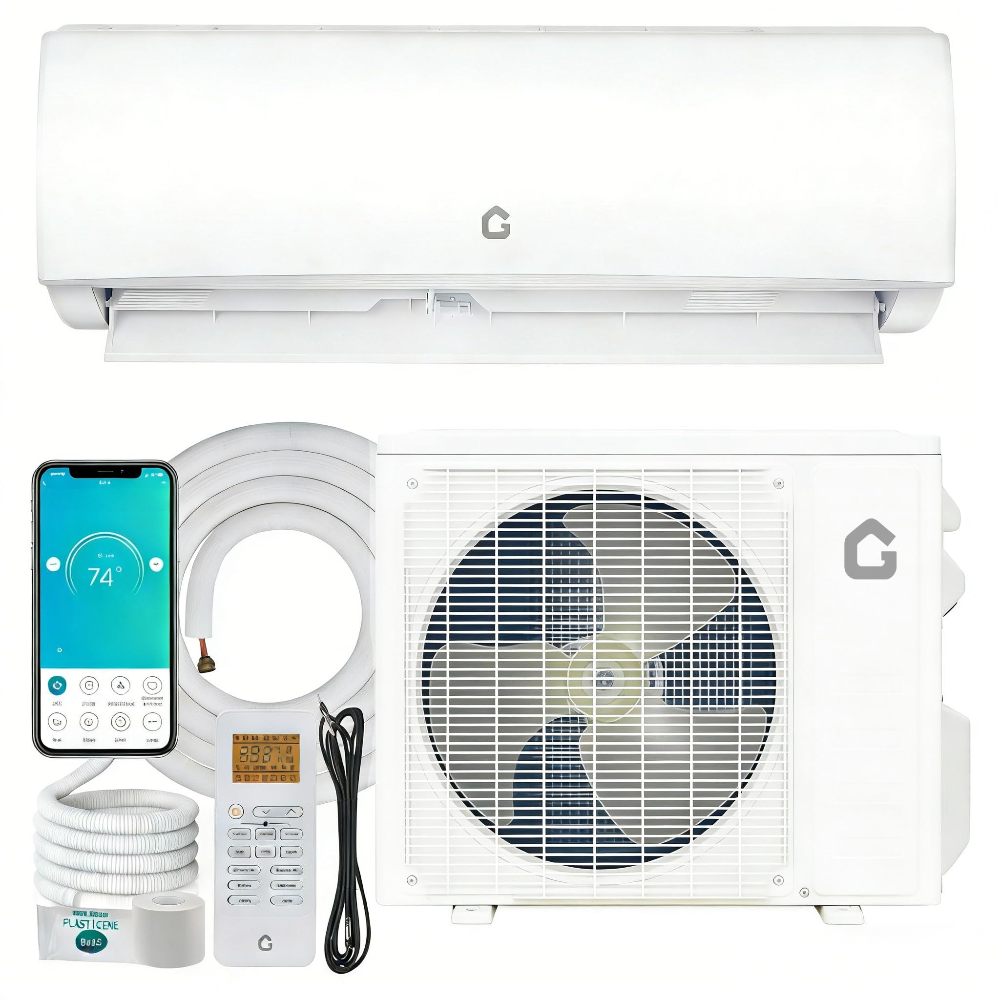 Garvee 23000 BTU Mini Split AC/Heating System, 230V WIFI Enabled Energy Efficient Mini Split Unit,Wall-Mounted Split Air Conditi