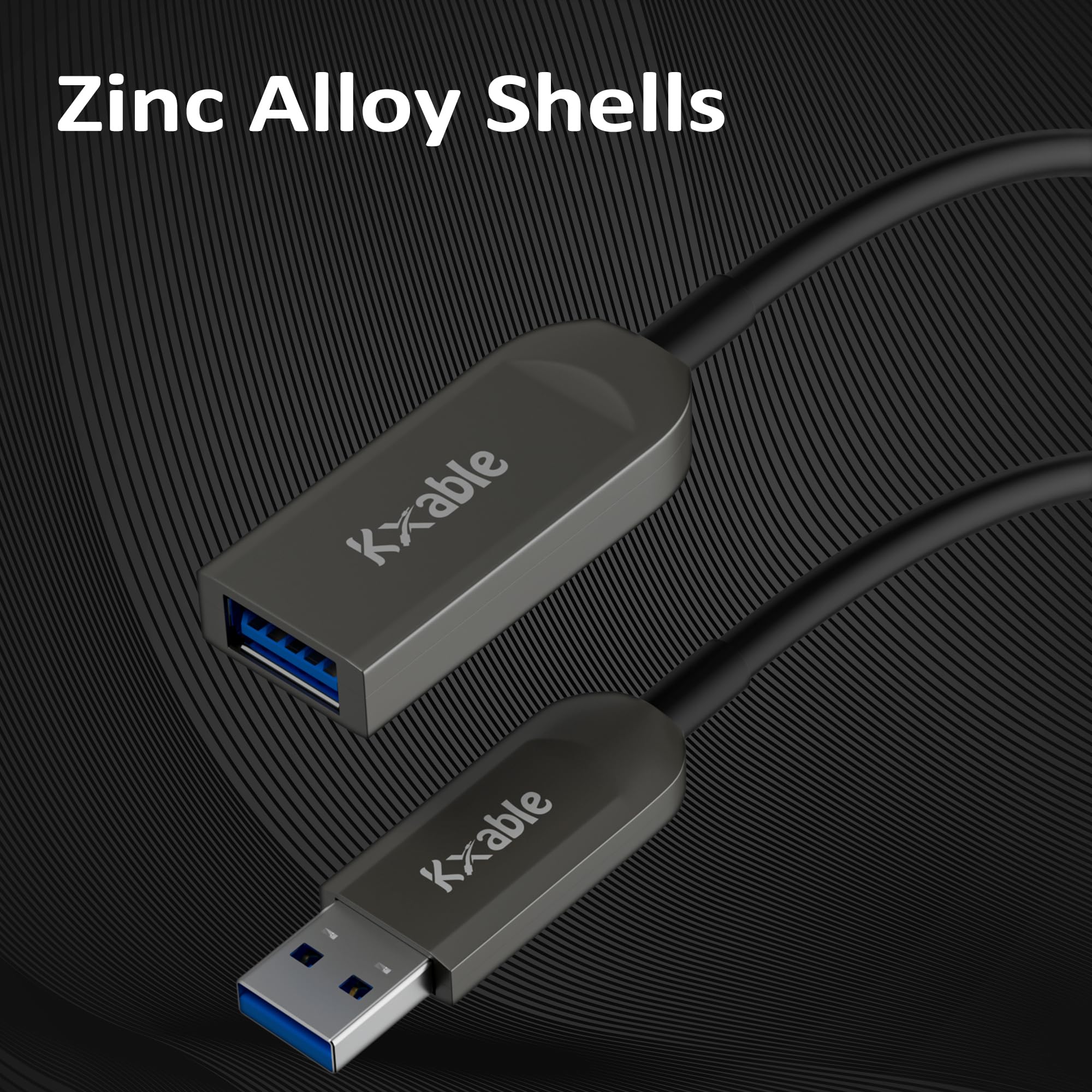 Kxable Usb 3.0 Extension Cable 100 Feet, Usb Active Fiber Optical Male To Female Extender Cord, High Speed 5Gbps Data Transfer,