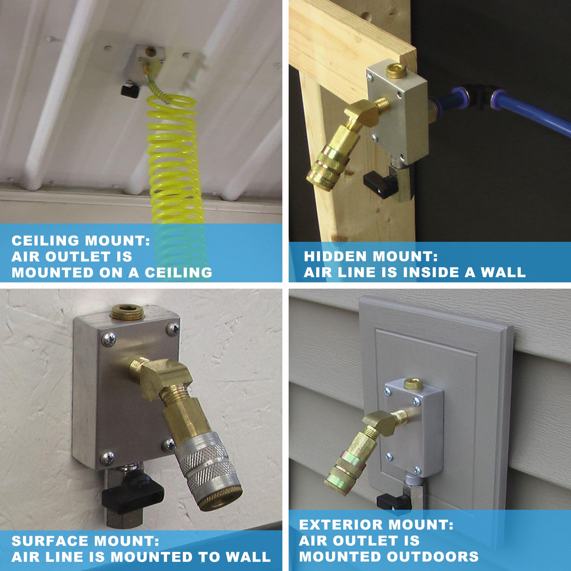 Hootsum 1/2Od Compressed Air Piping System And Shop Air Line Kit With 100Ft Tpee Tubing 3/8''Id