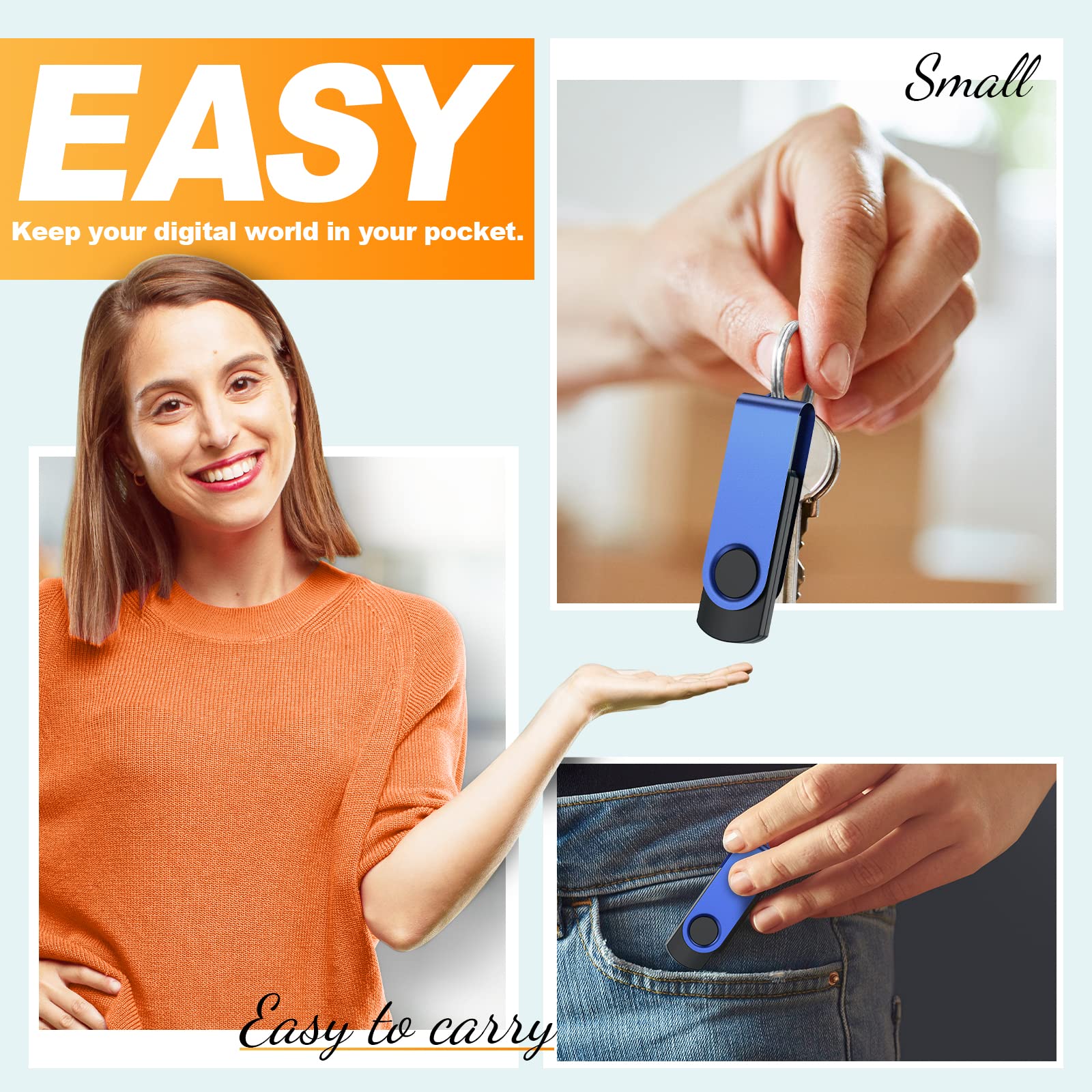 4Gb Usb 2.0 Flash Drive Bulk 10 Pack 4 Gb Thumb Drives Kepmem Jump Drive Swivel Memory Stick 4 Giga Usb Drive Blue Jump Drive Metal Zip Drive With Lanyard For Business Office Data Storage