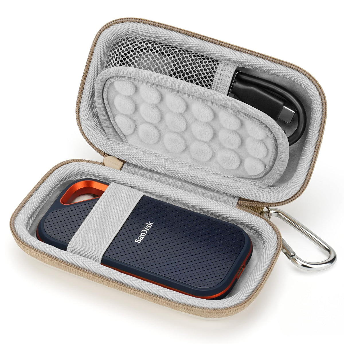 Yinke Hard Case For Sandisk Extreme Pro/Sandisk Extreme External Ssd 500Gb 1Tb 2Tb Travel Case Storage Bag(White)