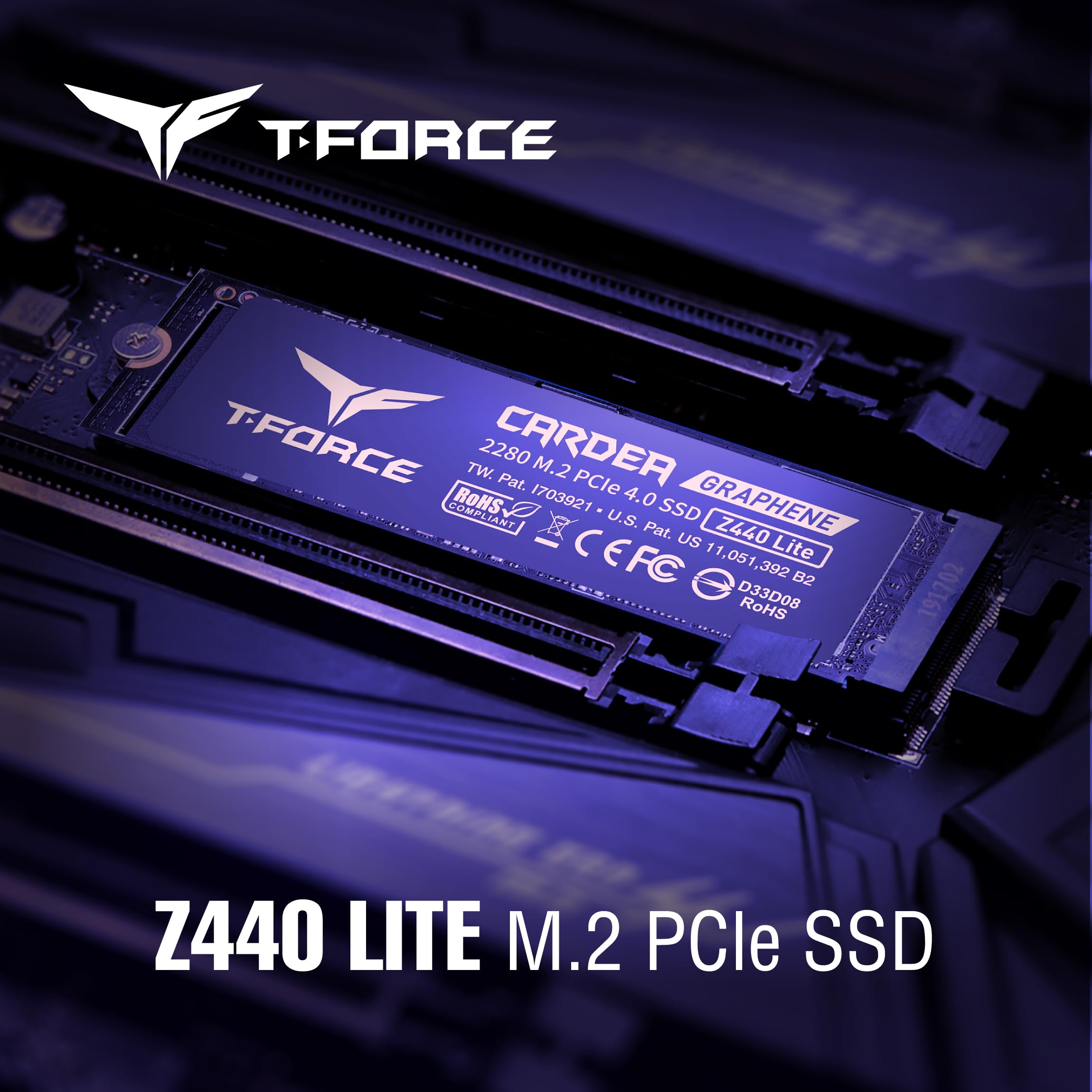 Teamgroup T Force Z440 Lite 1Tb Tlc Nand Nvme Phison Ps5021 E21T Pcie 4.0 Gen4X4 M.2 2280 Gaming Ssd With Graphene Heat Spreader
