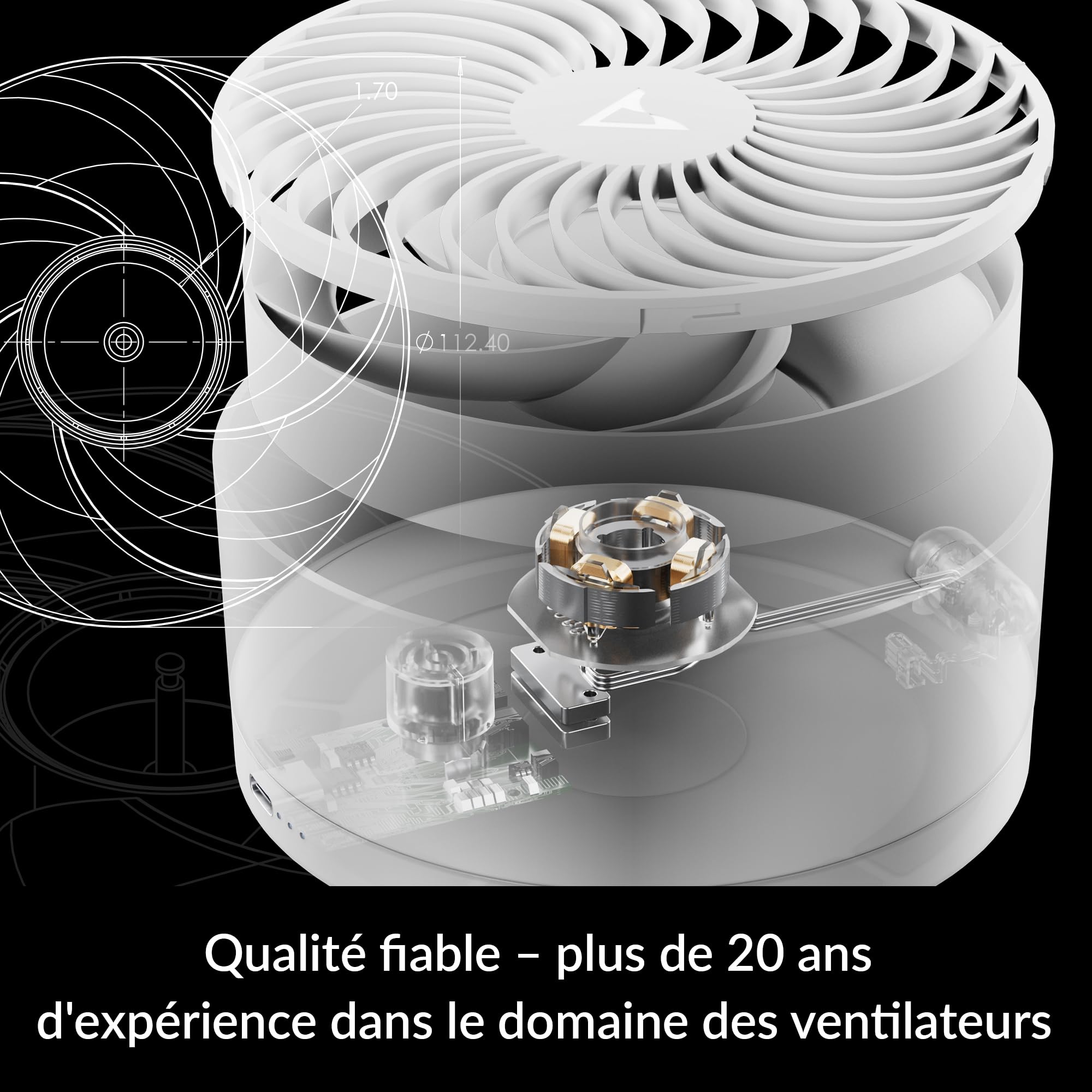 Arctic Summair Plus - Portable Fan With Integrated Rechargeable Battery, Usb-C Connection (Incl. Usb-A Charging Cable), Stepless
