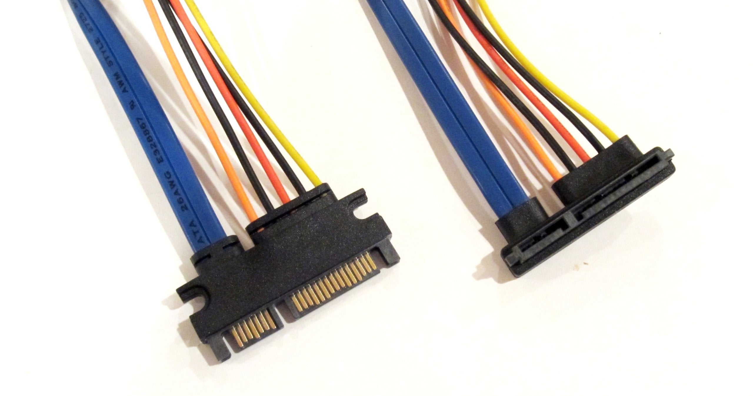 22 Pin SATA Male to Female Left Angle 18 inches