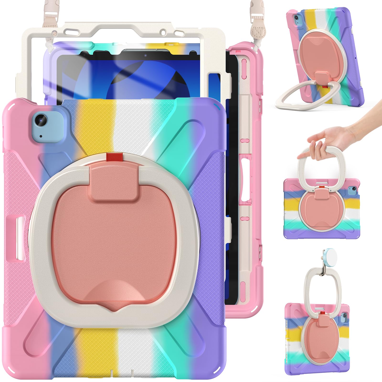 Braecn Case For Ipad Air 5Th/4Th Generation 2022/2020, Ipad Pro 11 4Th/3Rd/2Nd/1St Gen Case 2022/2021/2020/2018, Rugged Silicone