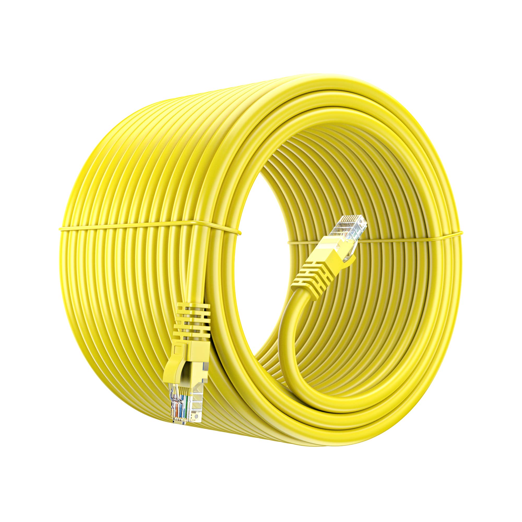 Maximm Cat 6 Ethernet Cable 250 Ft, 100% Pure Copper, Cat6 Cable Lan Cable, Internet Cable, Patch Cable And Network Cable   Utp (Yellow) 250 Feet