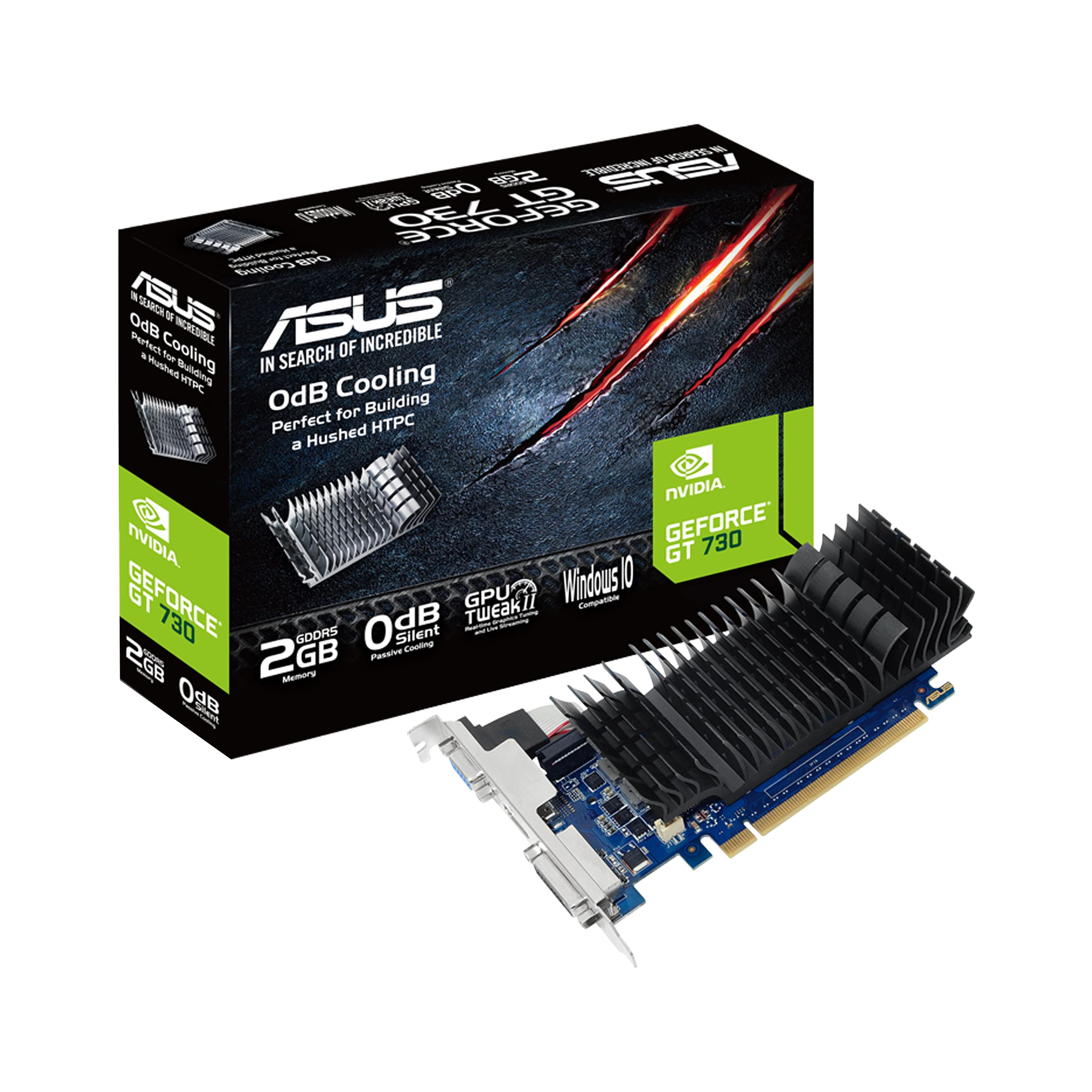 Asus Geforce Gt 730 2Gb Gddr5 Low Profile Graphics Card For Silent Htpc Builds (With I/O Port Brackets)