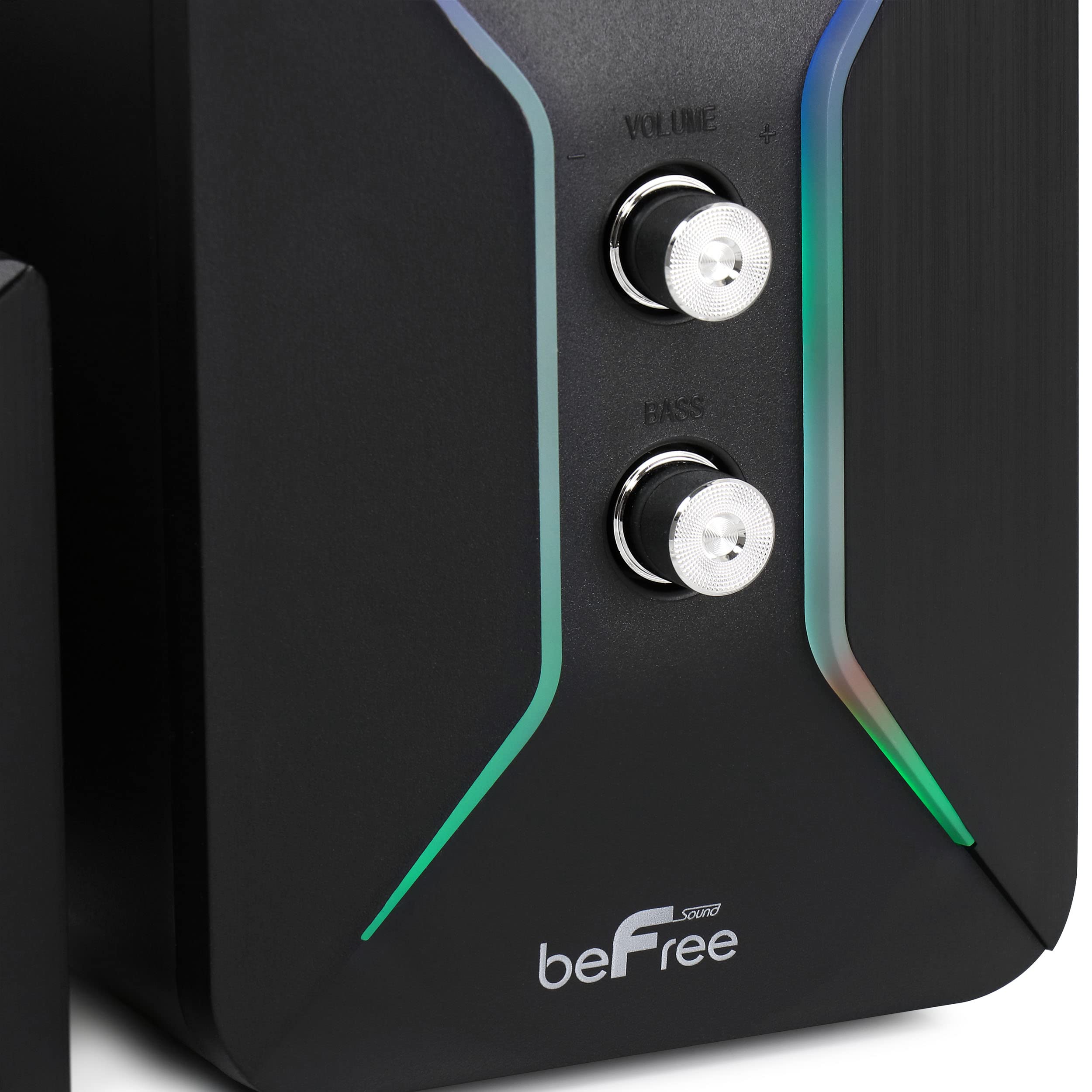 Befree Sound Computer Gaming 2.1 Speaker System With Color Led Lights, Black