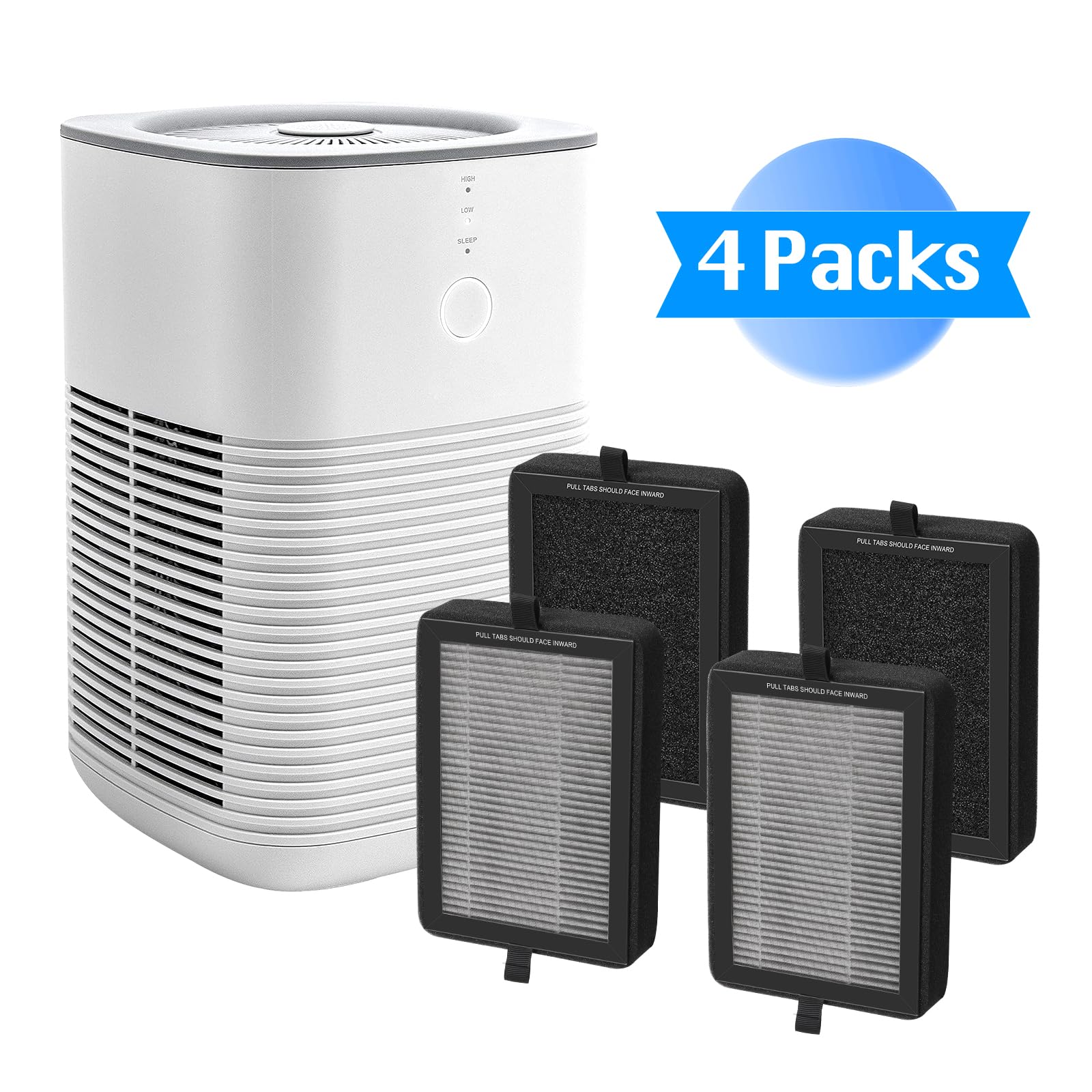 4 Pack Lv H128 Replacement Filter For Levoit Air Purifier , Compatible With Lv H128 / Puurvsas (Hm669A) / Rovacs (Rv60)Air Purif