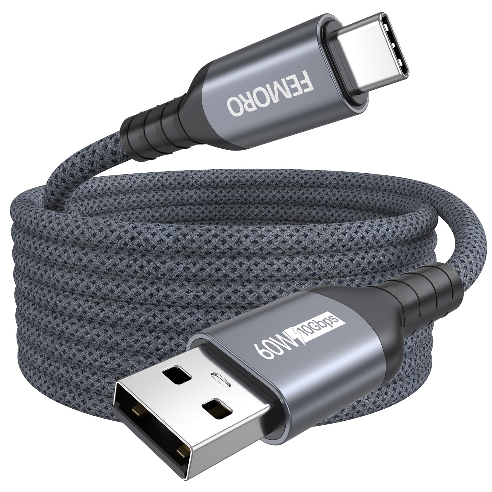 USB C Cable 15ft, Long USB 3.2 Gen2 10Gbps Data Transfer & 5V/3A Fast Charging A to Type-C Alum Shell Braided Cord for Galaxy S2