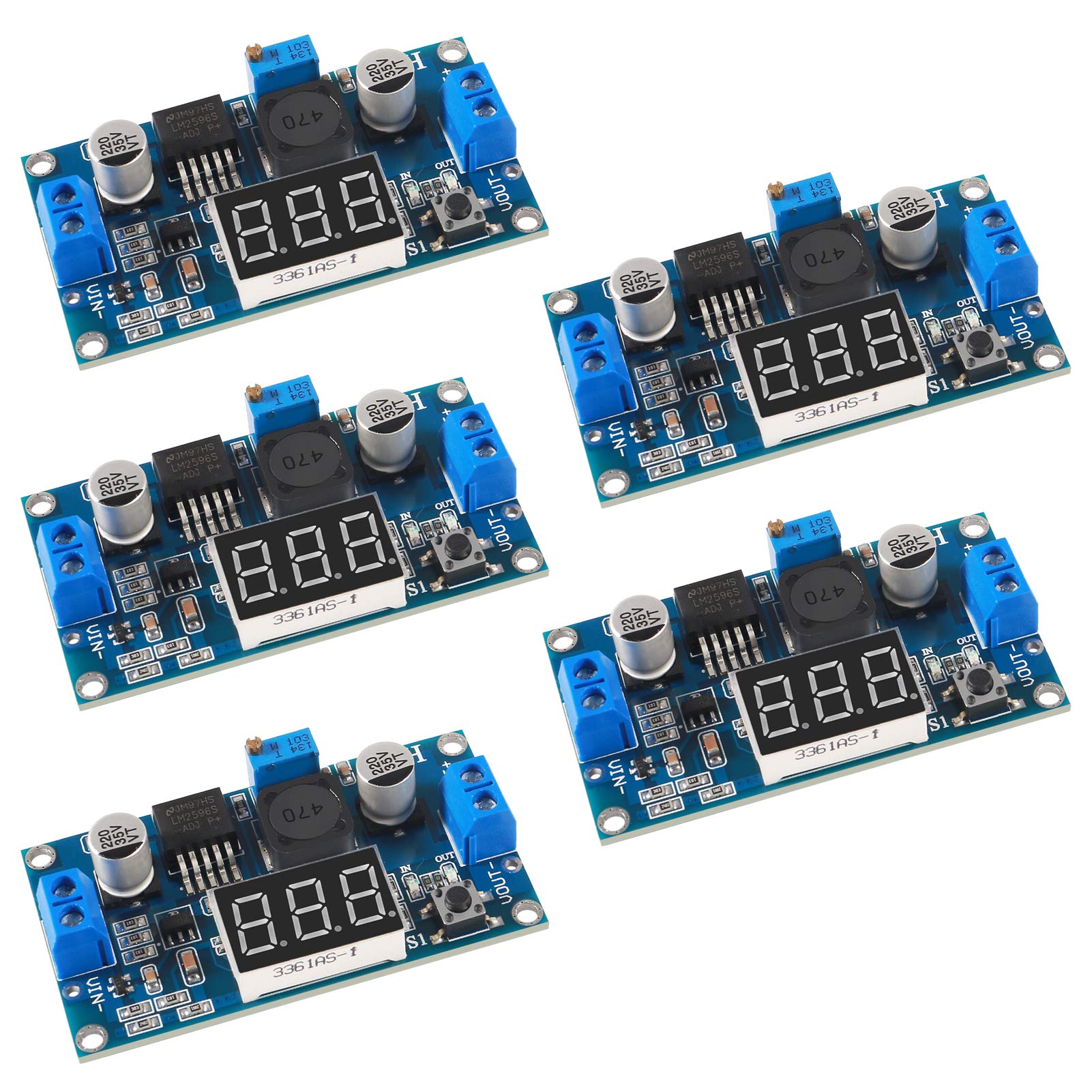 5Pcs Lm2596S Dc Dc Lm2596 With Led Display Voltmeter Buck Converter Step Down Regulator 4.0 40V To 1.25 37V Dc 36V To 24V To 12V