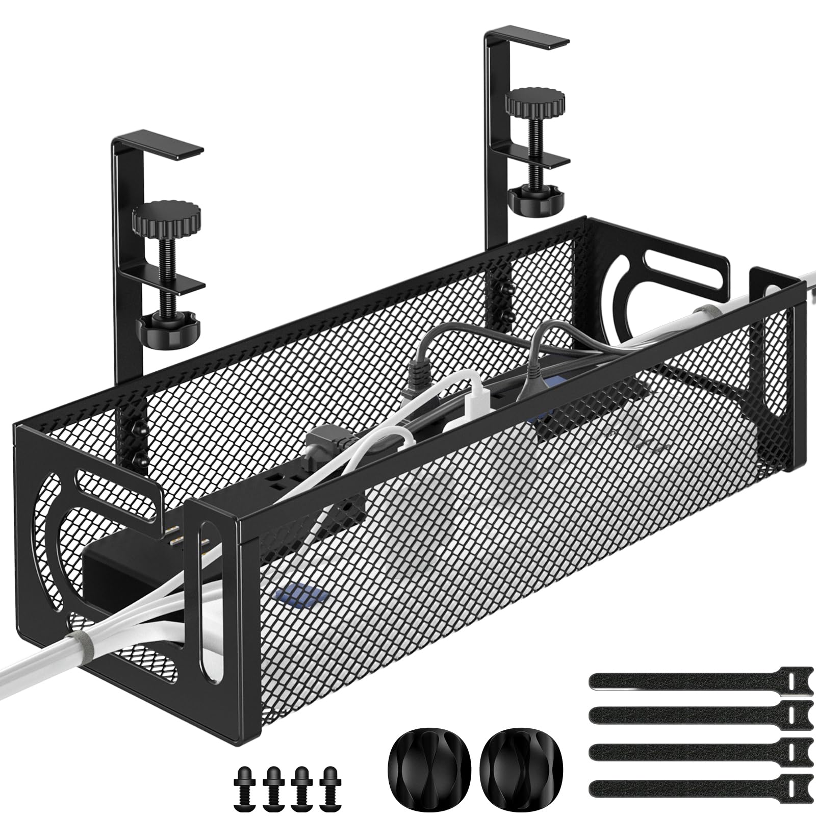 Under Desk Cable Management Tray, Cable Organizer, Cable Management Box, Cord Organizer For Desk, Under Desk Storage For Office