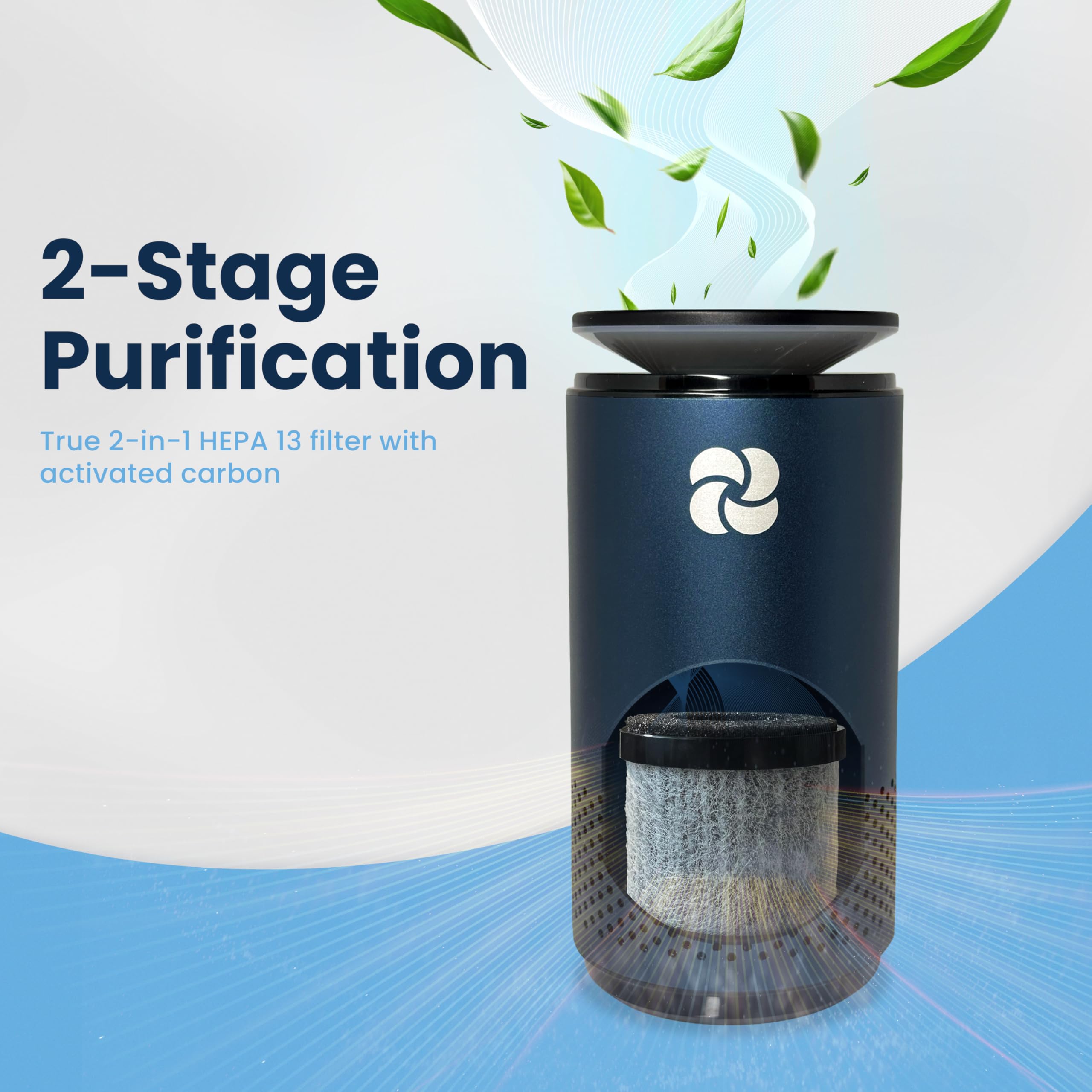 Kiki Pure A2 Uv & Hepa Portable Air Purifier   5.6In Tall, 11 Oz. Ideal For Travel, In Car, Mini Air Purifier, Rose Gold.