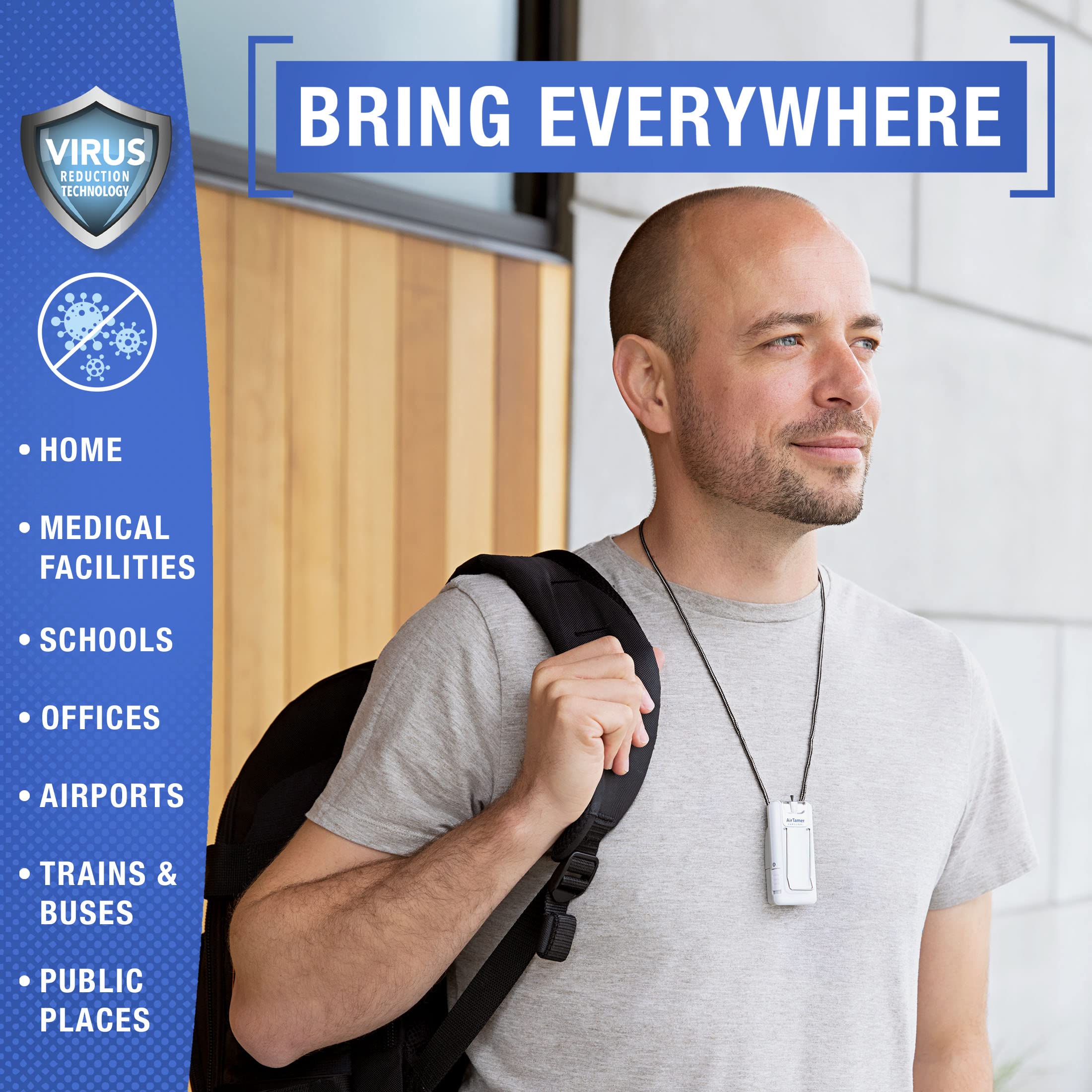 Airtamer A302 | Small Personal And Portable Air Purifier | Lithium Battery Operated | New Electrostatic Purification Technology,