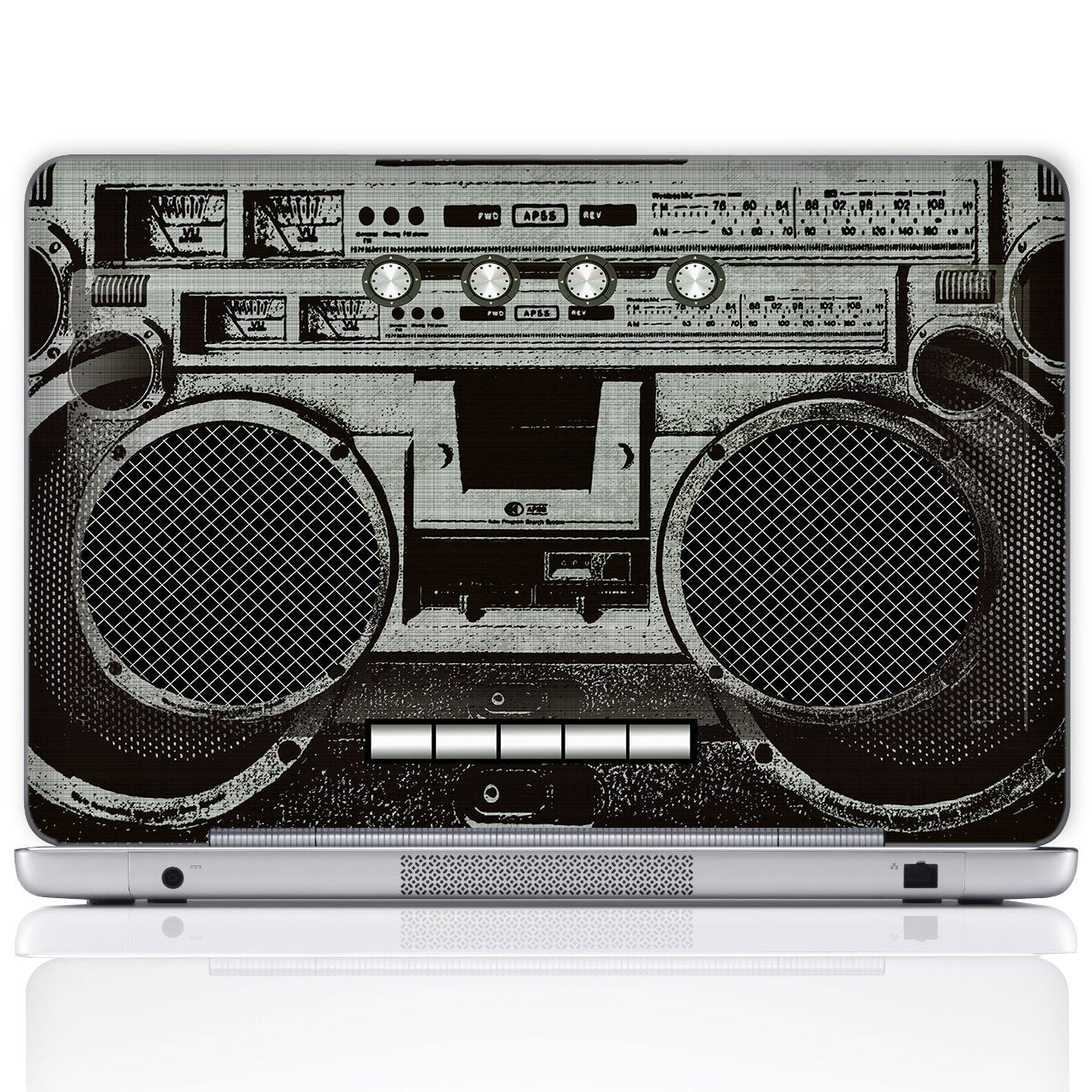 Meffort Inc 17 17.3 Inch Laptop Notebook Skin Sticker Cover Art Decal (Free Wrist pad) - Cassette Player