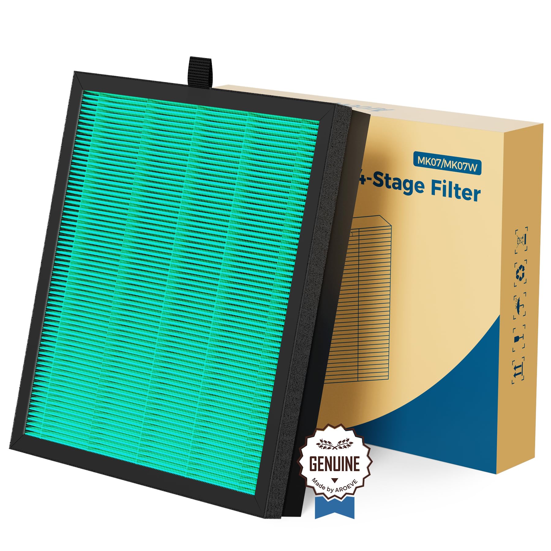 Aroeve Mk07 Air Filter Pet Allergy Replacement 4 In 1 Air Purifier Filter, Efficiency Activated Carbon For Dust Pollen Lint Smok