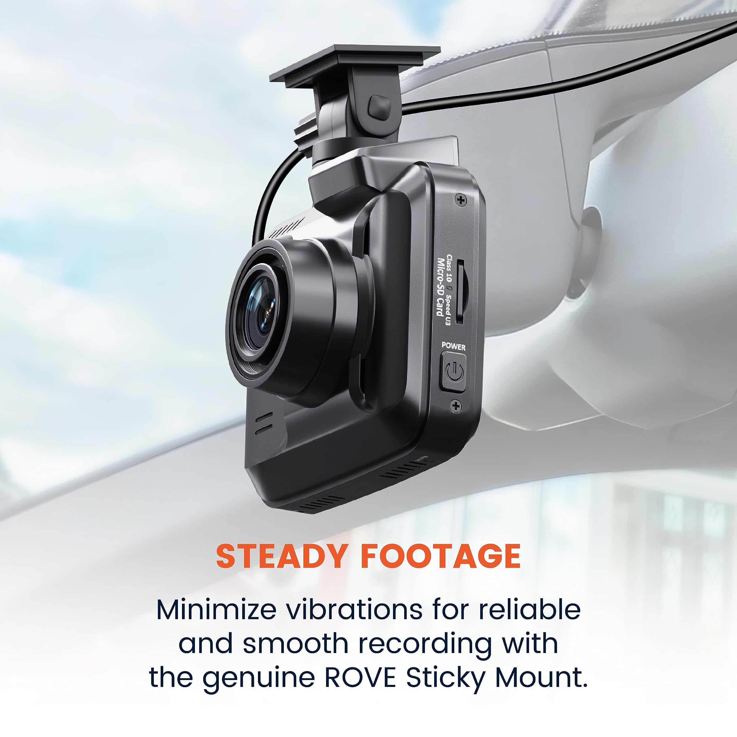 Rove 3M Sticky Mount For R2 4K, R2 4K Pro And R2 4K Dual Dash Cams | 1X 3M Adhesive Mount | 1X Spare 3M Sticky | 1X Electrostati