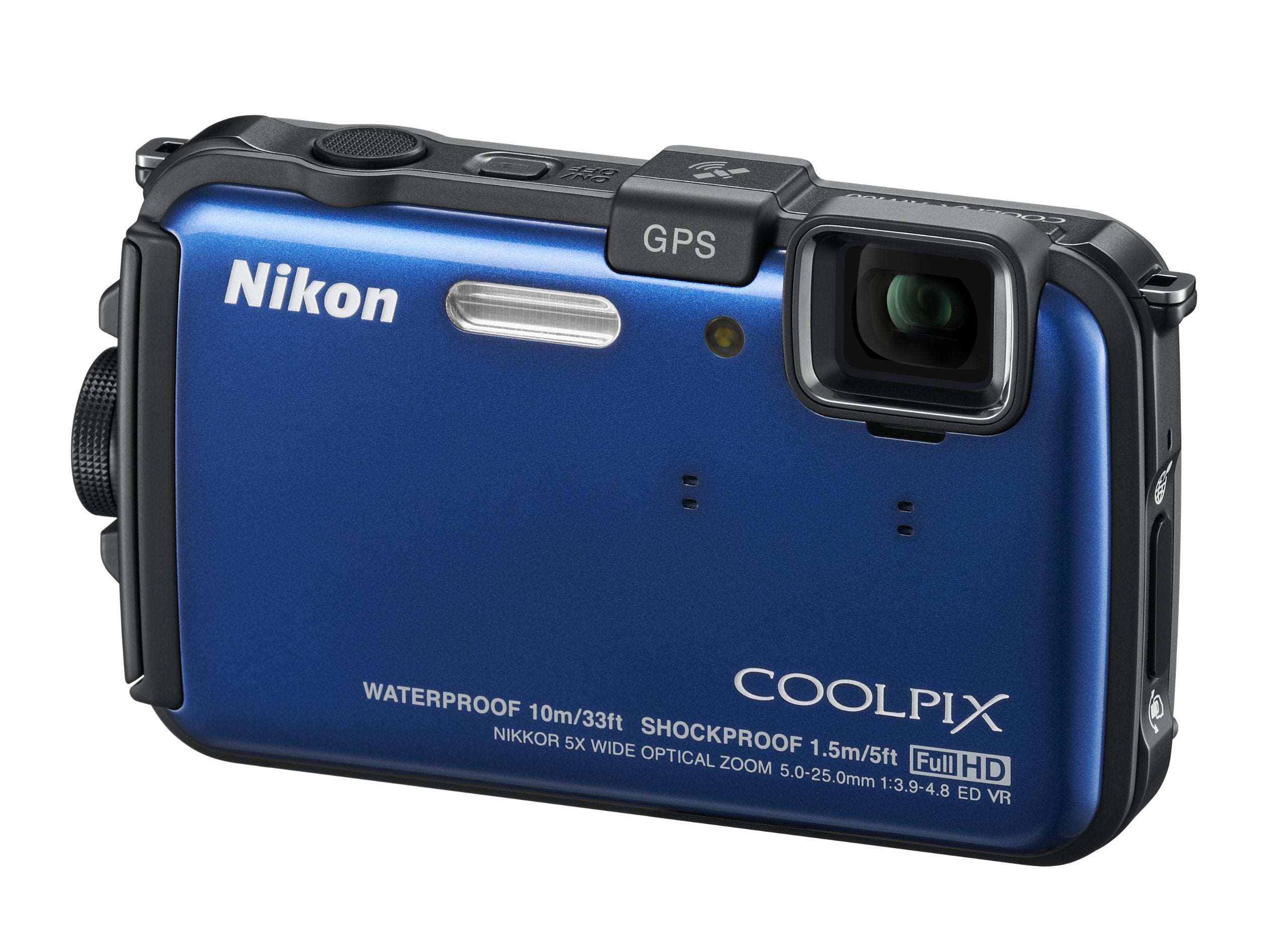 Nikon Coolpix Aw100 16 Mp Cmos Waterproof Digital Camera With Gps And Full Hd 1080P Video (Blue) (Old Model)