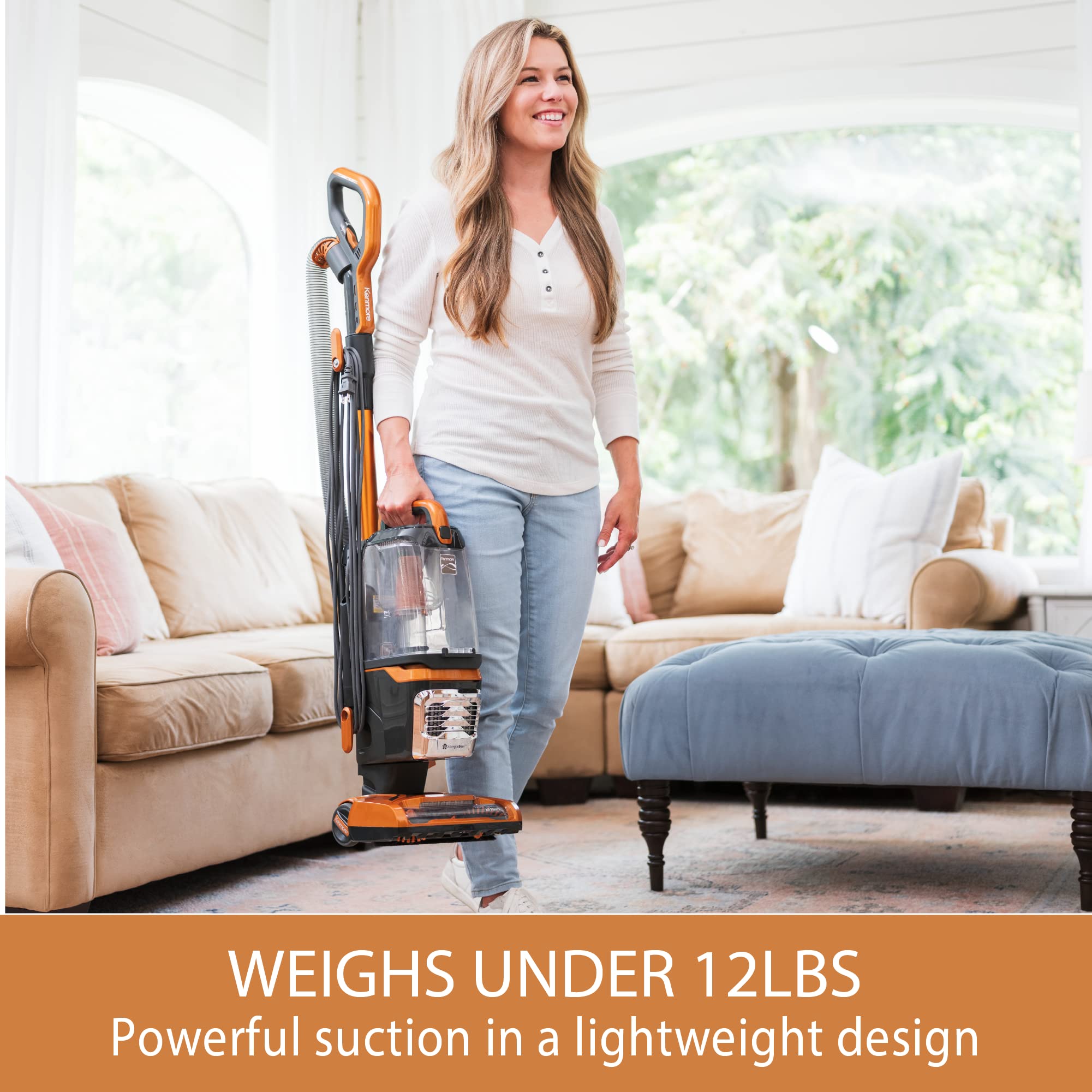 Kenmore Du4080 Featherlite Lift Up Bagless Upright Vacuum 2 Motor Power Suction Lightweight Carpet Cleaner With Hepa Filter, 2 C