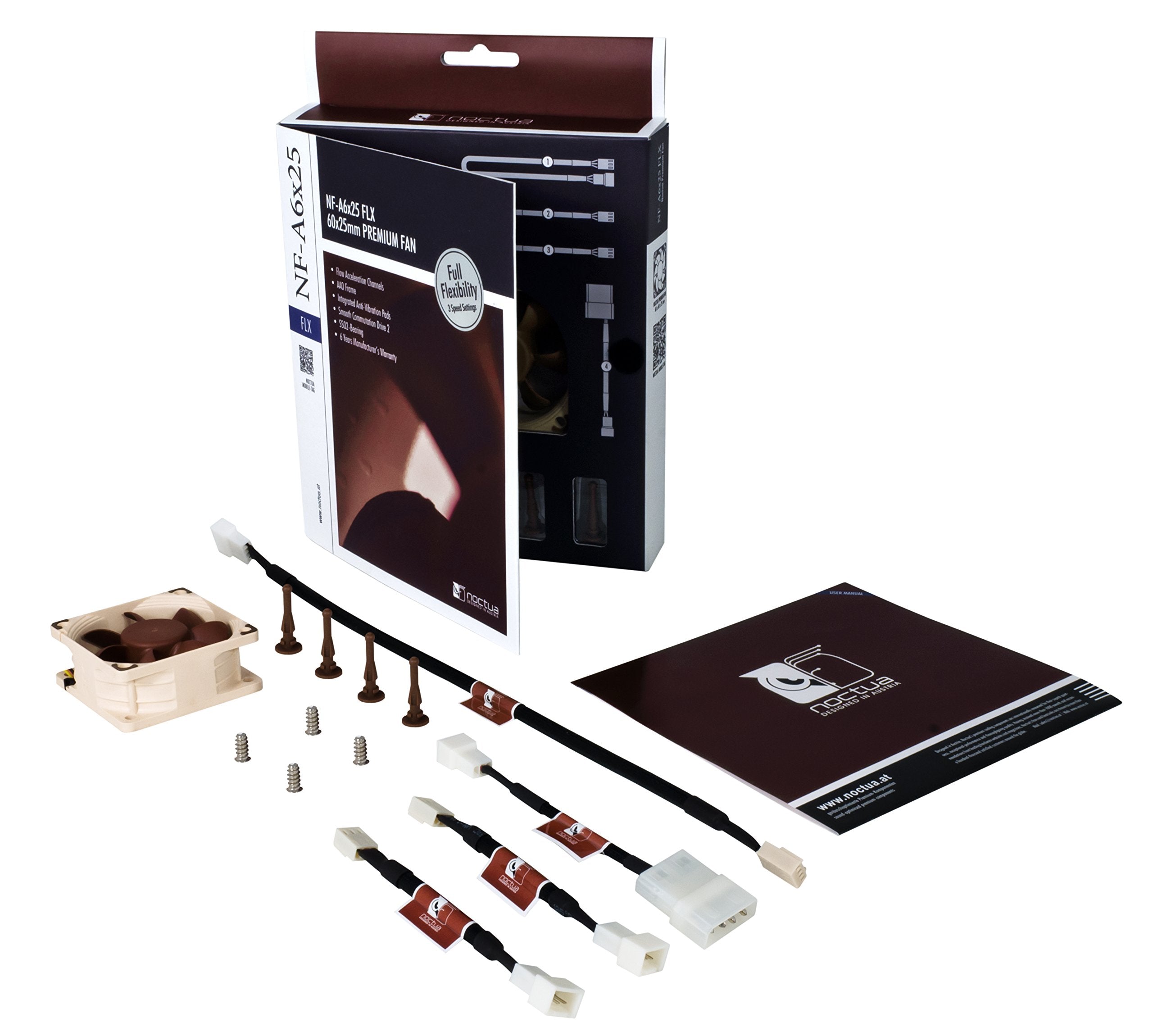 Noctua Nf-A6X25 Flx Low Noise Pc Case Cooling Fan 60Mm