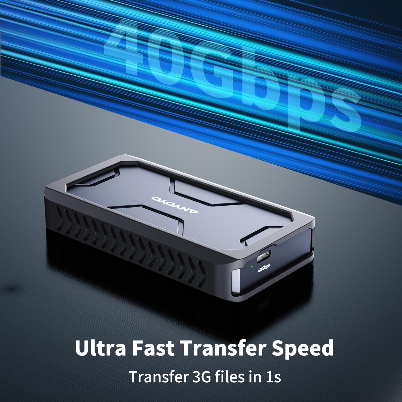 Anyoyo 40Gbps M.2 Nvme Ssd Enclosure, Tool Free Installation, Aluminum Usb 4.0 M.2 Nvme Ssd Enclosure With Thunderbolt 4 Cable C