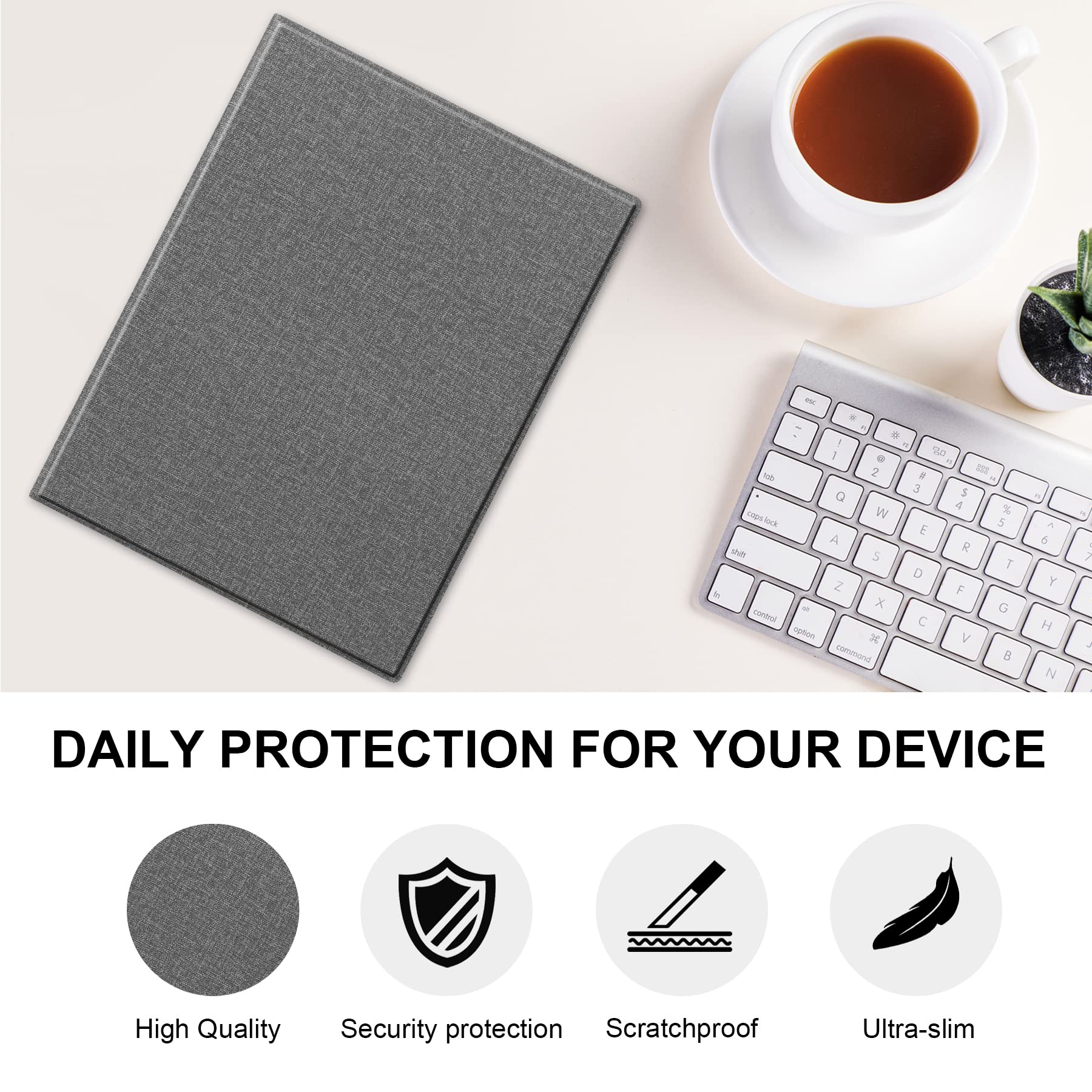 Kuroko Slim Lightweight Book Folios Case Cover For Remarkable 2 10.3 Inch Digital Paper(2020 Released) Lightgrey