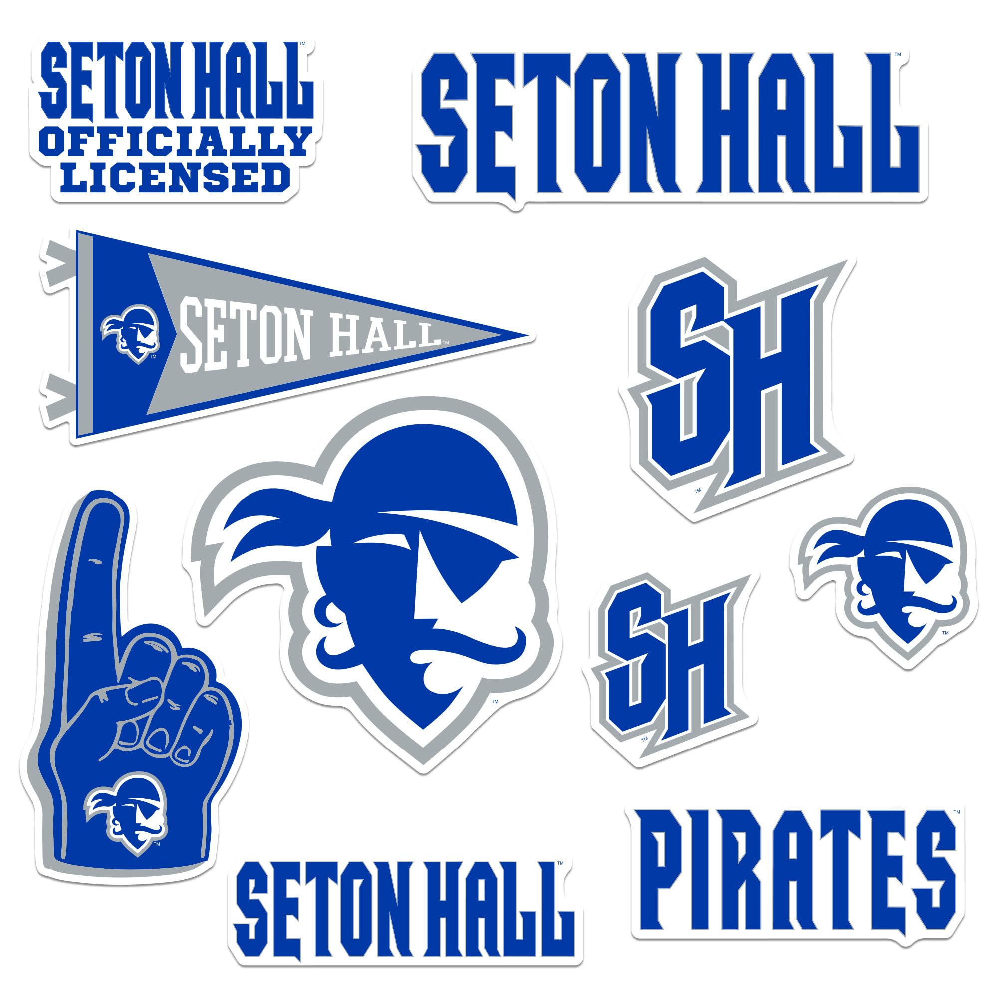 Seton Hall University 9Ct Vinyl Large Deluxe Stickers Variety Pack   Laptop, Water Bottle, Scrapbooking, Tablet, Skateboard, Ind