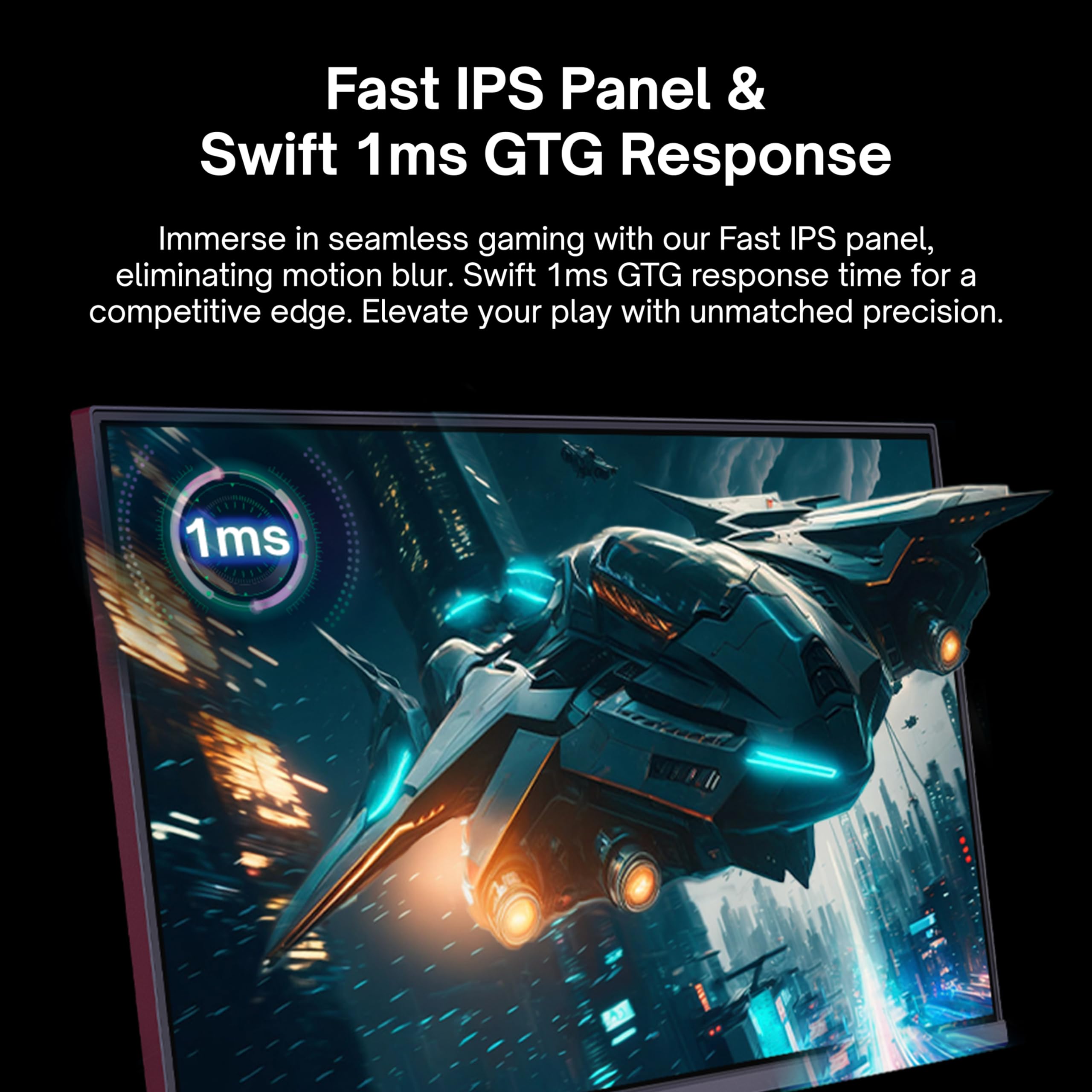 Pixio Px248 Wave 24 Inch 200Hz Refresh Rate Fhd 1080P Resolution Fast Ips Panel 1Ms Gtg Response Time Gaming Monitor With Adapti