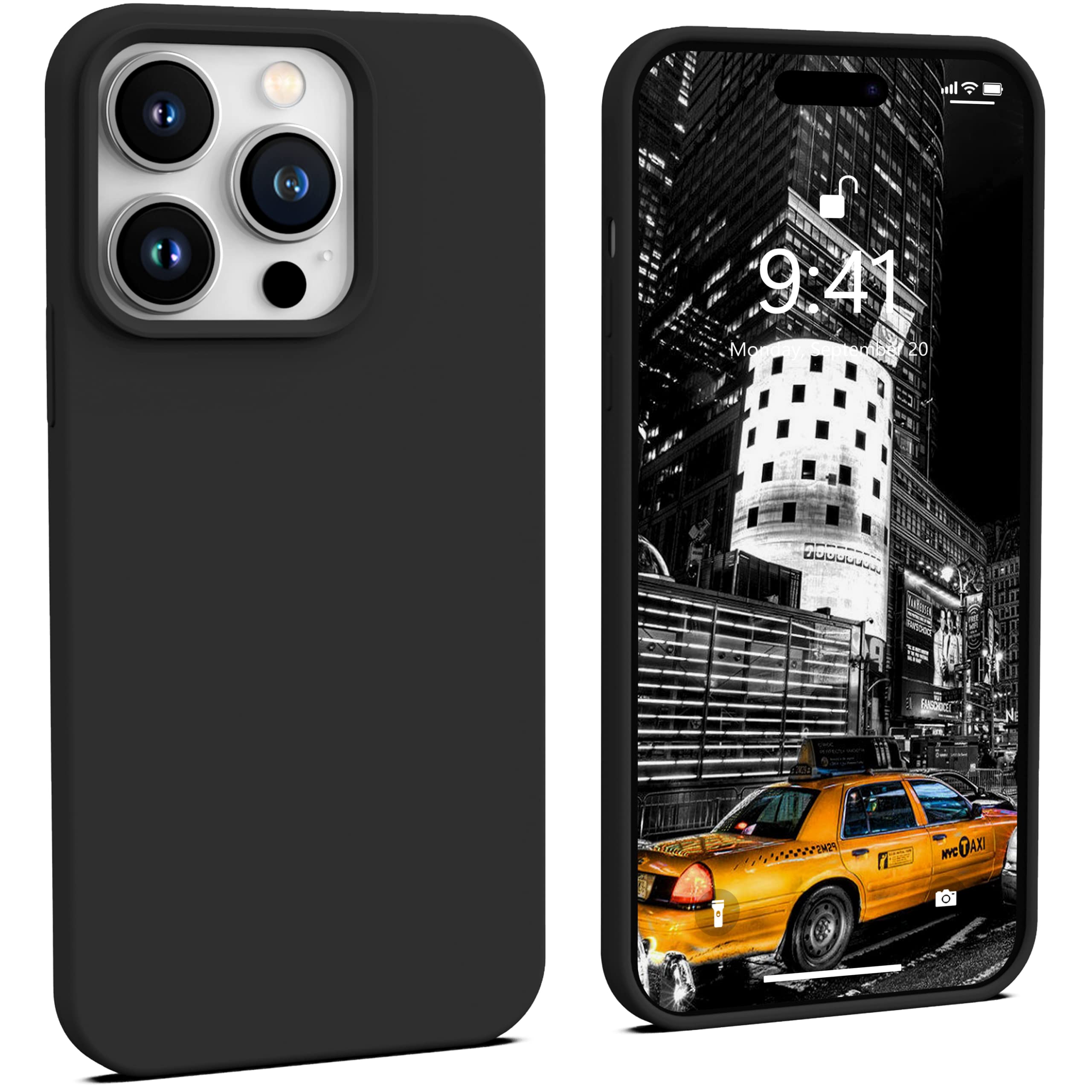 Icesword Iphone 14 Pro Case Black (2022), Liquid Silicone Case Phone Cover Slim Protective, Soft Anti Scratch Microfiber Lining,