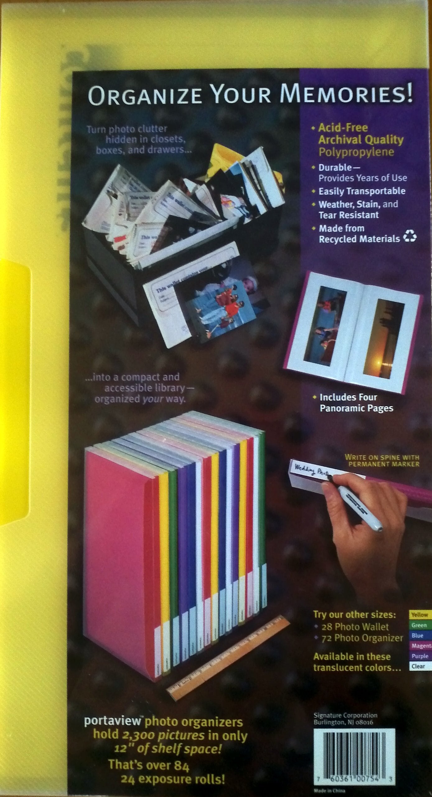 Portaview Compact Photo Organizer With Case 144 Ct. Assorted Colors