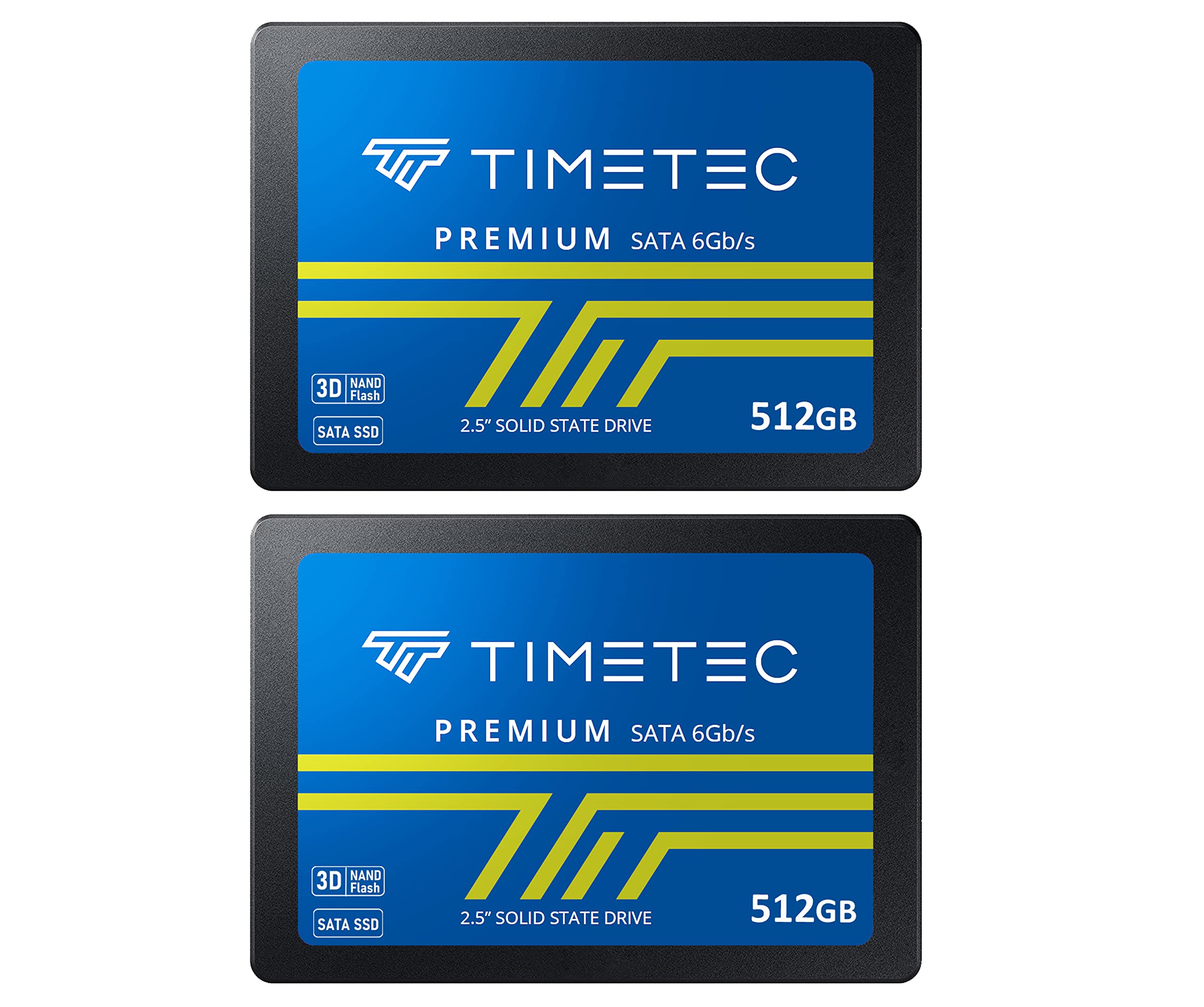 Timetec 512Gbx2 (2 Pack) Ssd 3D Nand Sata Iii 6Gb/S 2.5 Inch 7Mm (0.28') Read Speed Up To 550 Mb/S Slc Cache Performance Boost Internal Solid State Drive For Pc Computer Desktop And Laptop