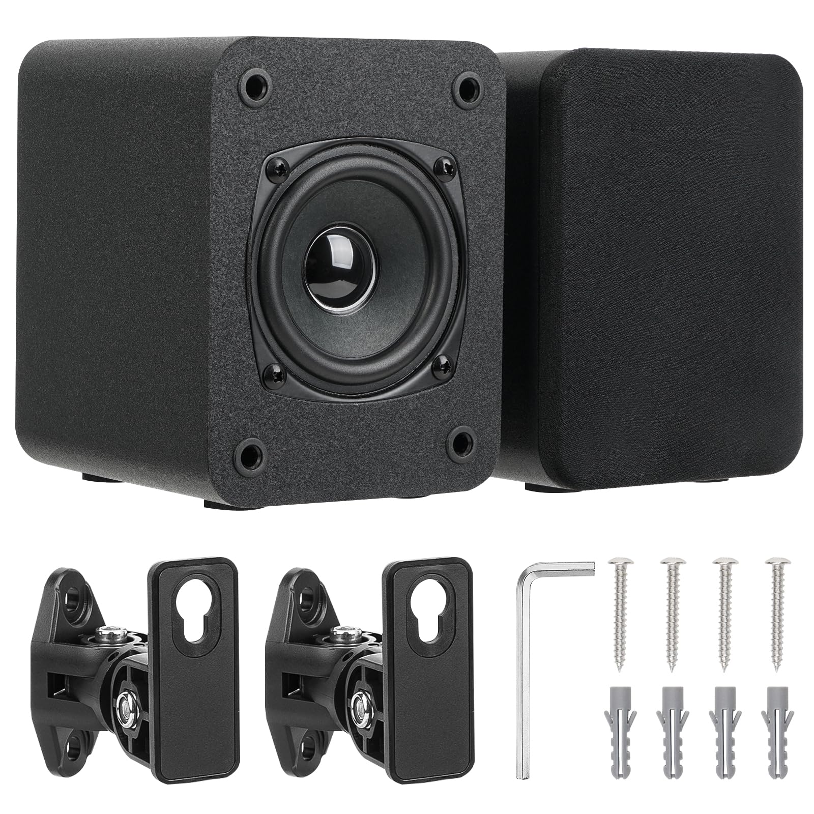 Saiyin Surround Sound Speakers, Indoor Wall Mount Passive Speakers, 6 O, Rear Surround Speakers with 3 Drivers for Home Theater