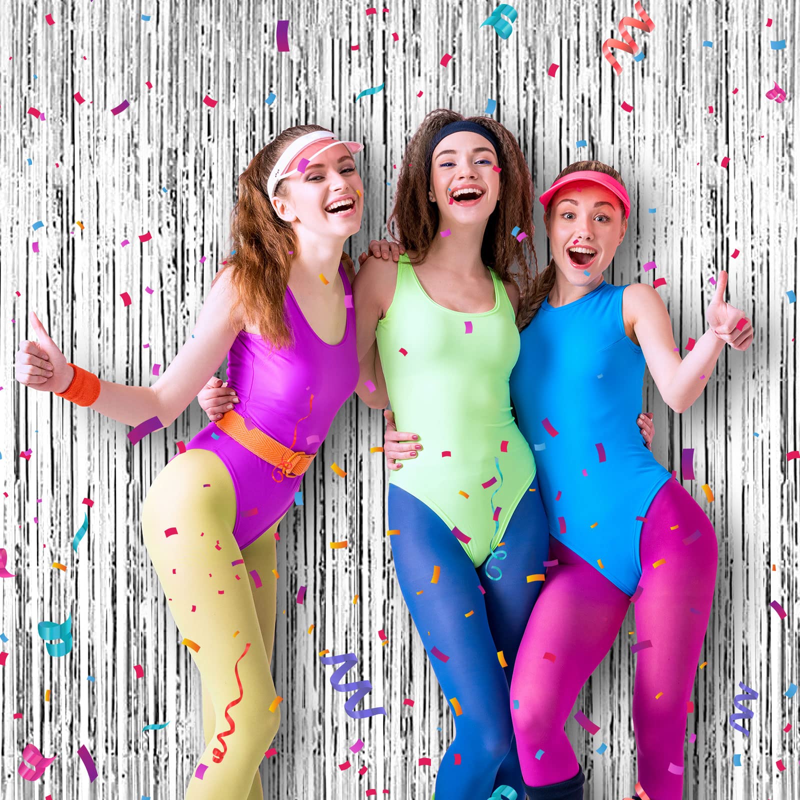 20 Pcs Foil Curtains Fringe Curtains 3.28 X 8.2 Ft Metallic Tinsel Backdrop Curtains For Party Photo Backdrop Wedding Birthday P