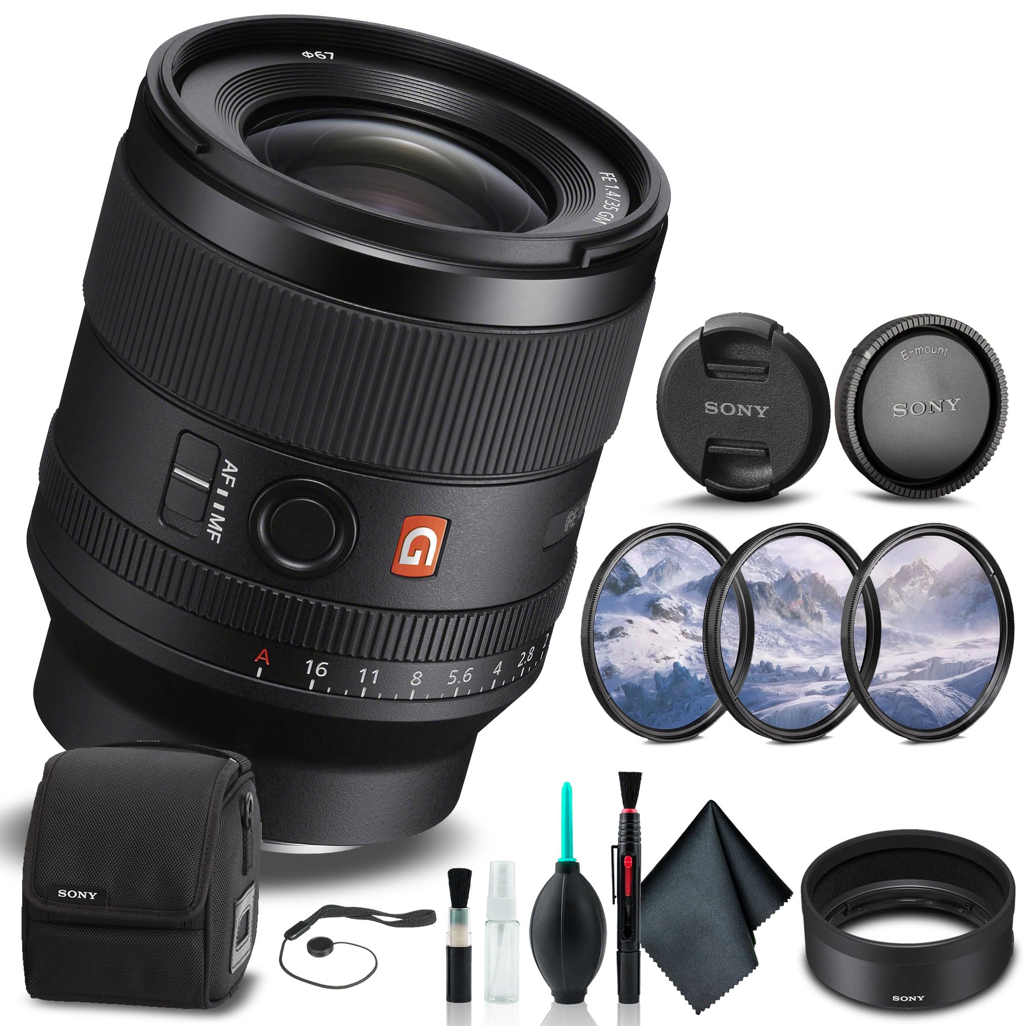 Sony FE 35mm f/1.4 GM Lens SEL35F14GM, Filter Kit, Cap Keeper, Cleaning Kit, and More