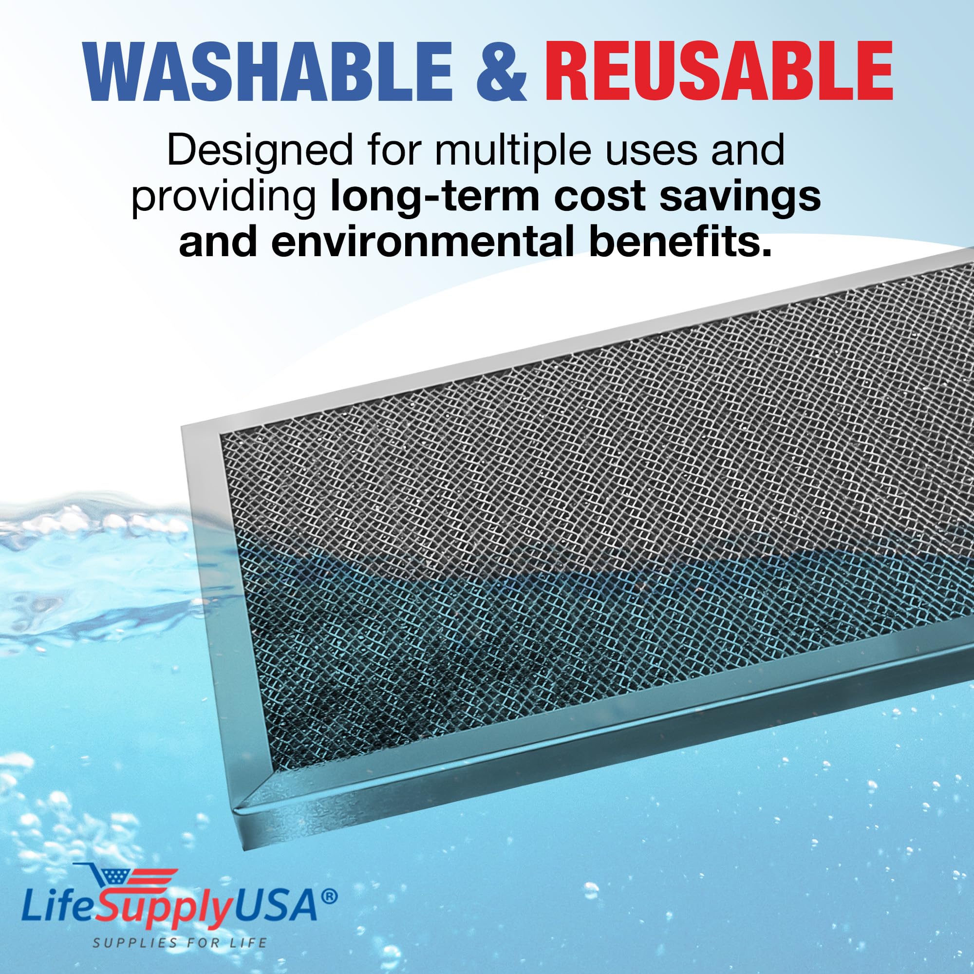 Lifesupplyusa 14X20X1 Electrostatic Air Filter, Merv 8, Washable, Reusable Furnace Ac/Hvac Filter, Energy Saving, Easy To Clean,