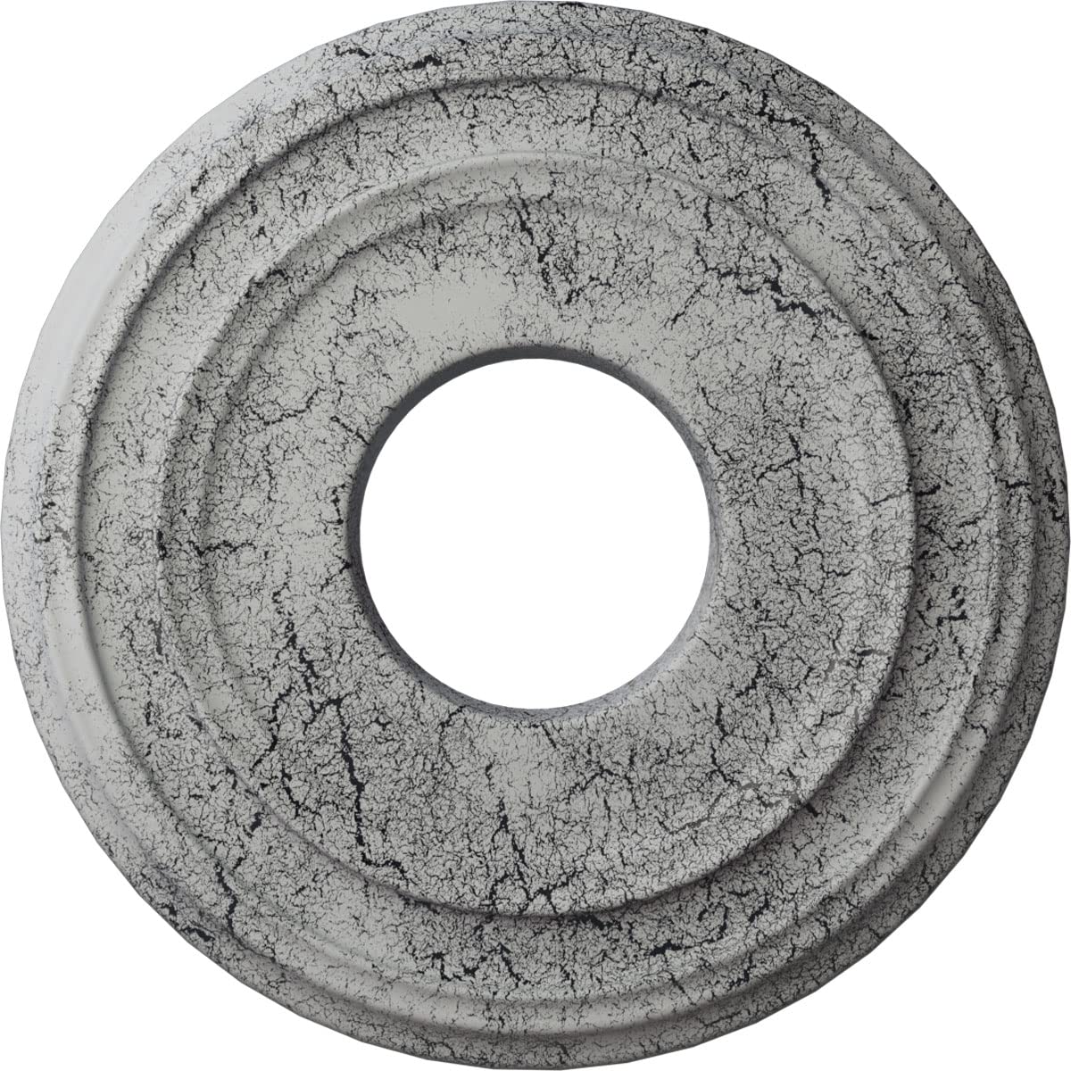 Ekena Millwork CM12CLUWC 12 3/8OD x 4ID x 1 1/8P Classic Ceiling Medallion, Ultra Pure White Crackle