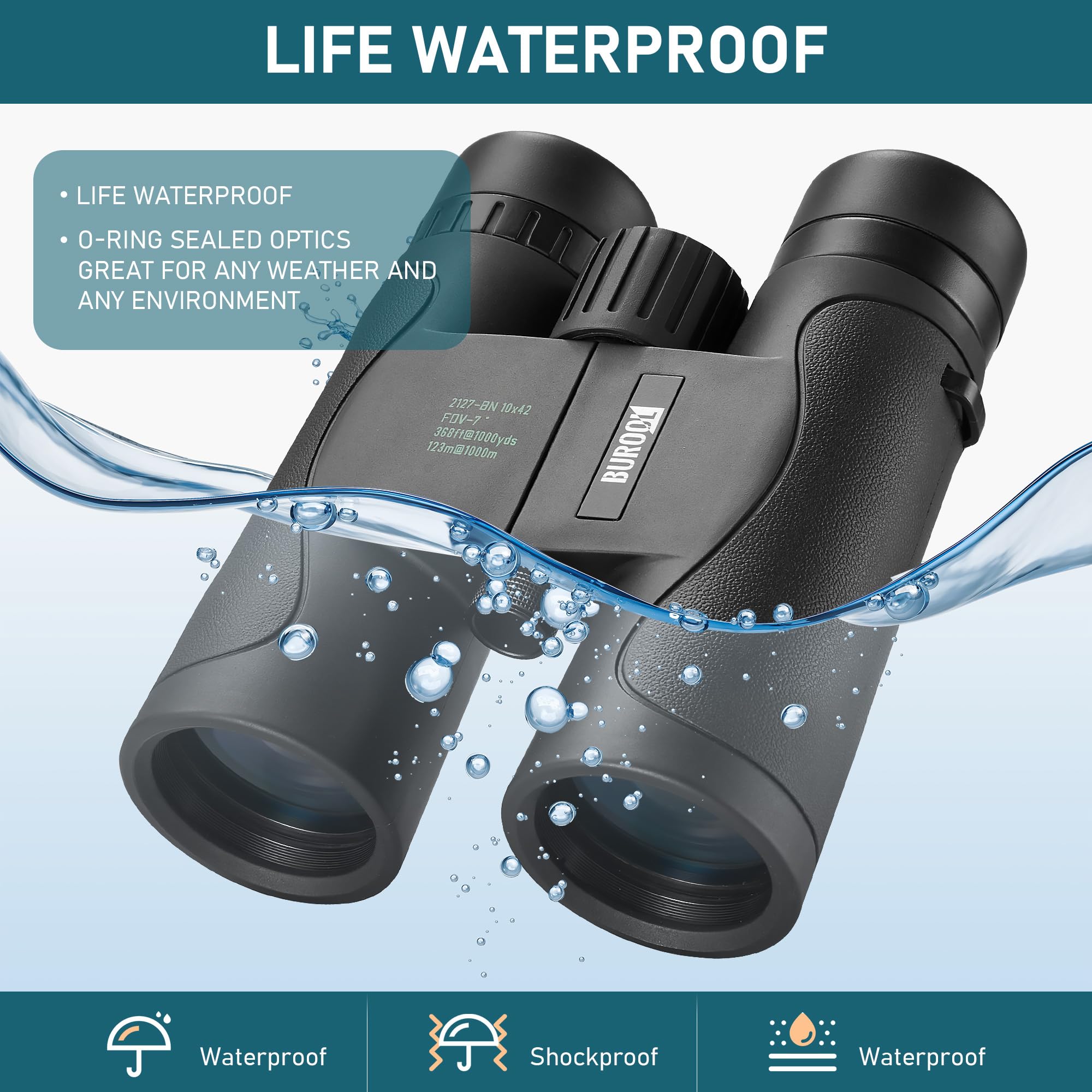 10X42 Hd Professional Binoculars For Adults   High Power Binoculars With Bak4 Prism Fmc Lens, Waterproof Compact Binoculars For