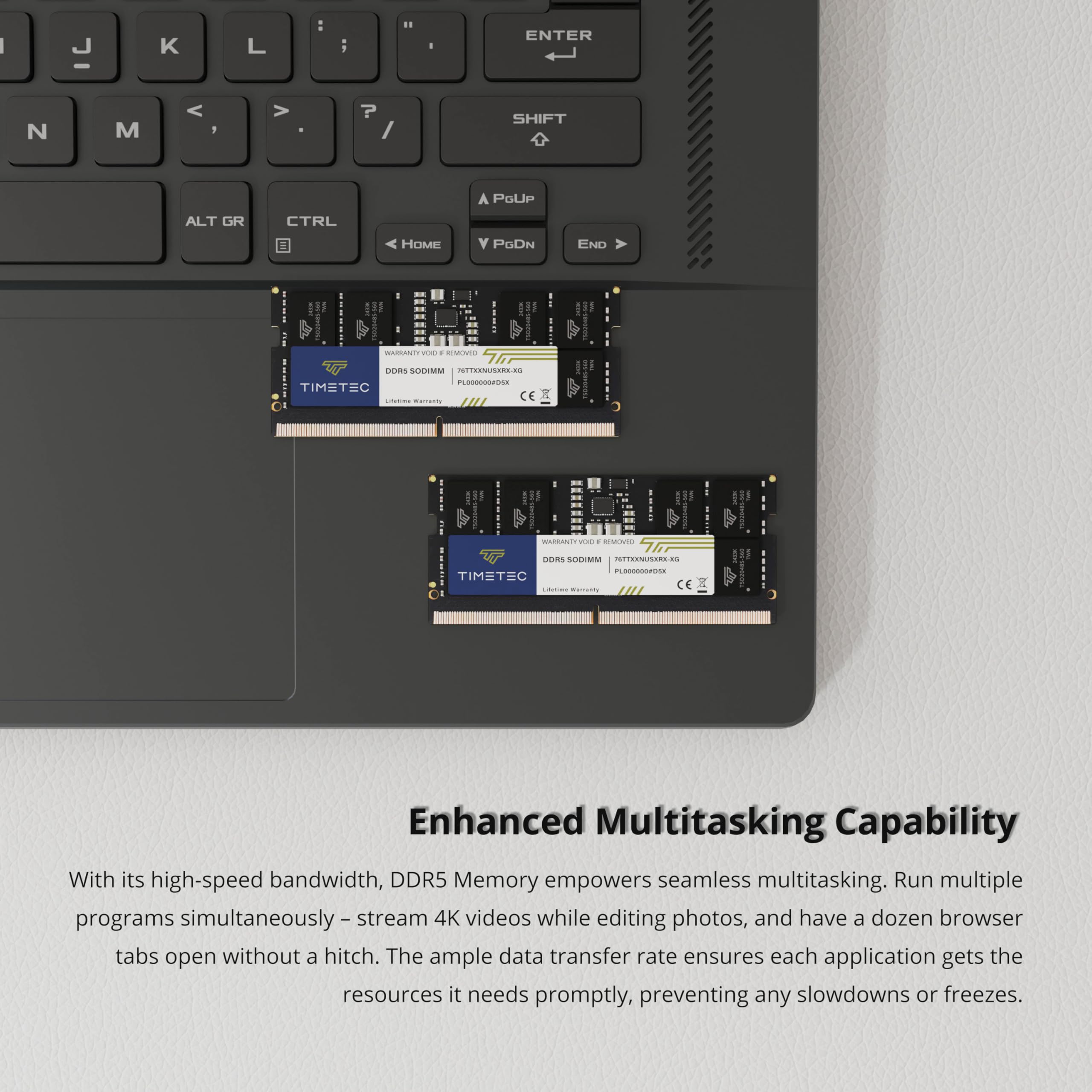 Timetec 32Gb Kit(2X16Gb) Ddr5 4800Mhz Pc5 38400 Unbuffered Non Ecc 1.1V Cl40 1Rx8 Single Rank 262 Pin Sodimm Laptop Memory Ram M