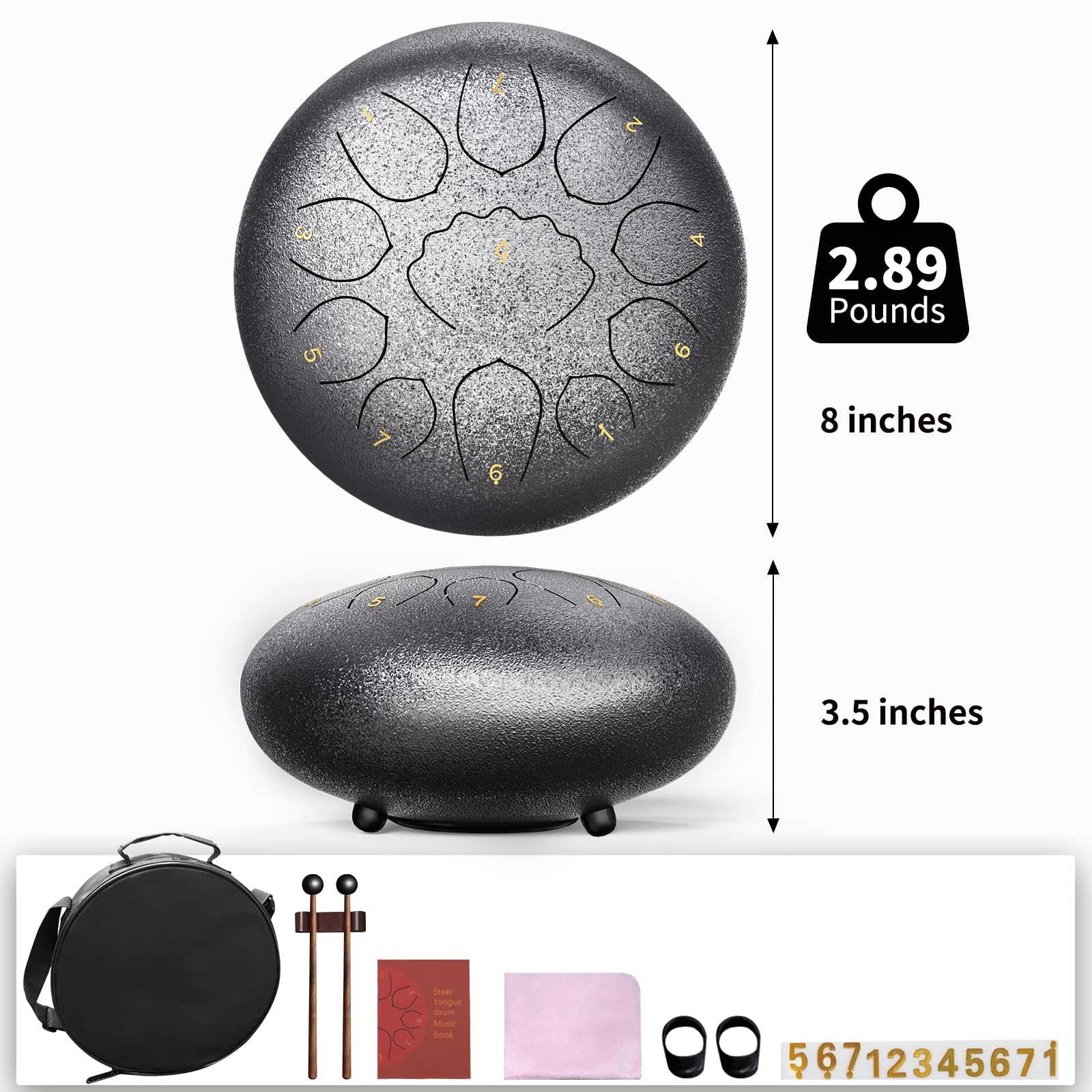 Rain Drum For Outside Garden, 8 Inches 11 Notes Steel Tongue Drum Rain Chime, Chakra Drum For Rain, Rain Drum For Outside Garden