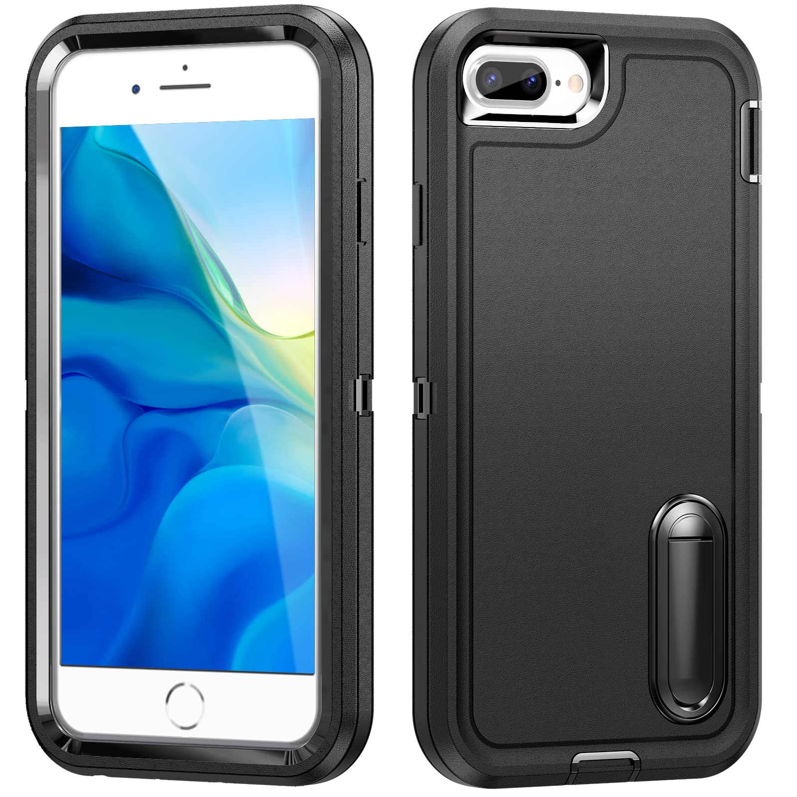 Idweel Iphone 8 Plus Case,Iphone 7 Plus/Iphone 6S Plus/Iphone 6 Plus Case With Build In Kickstand,Heavy Duty Protection Shockpro