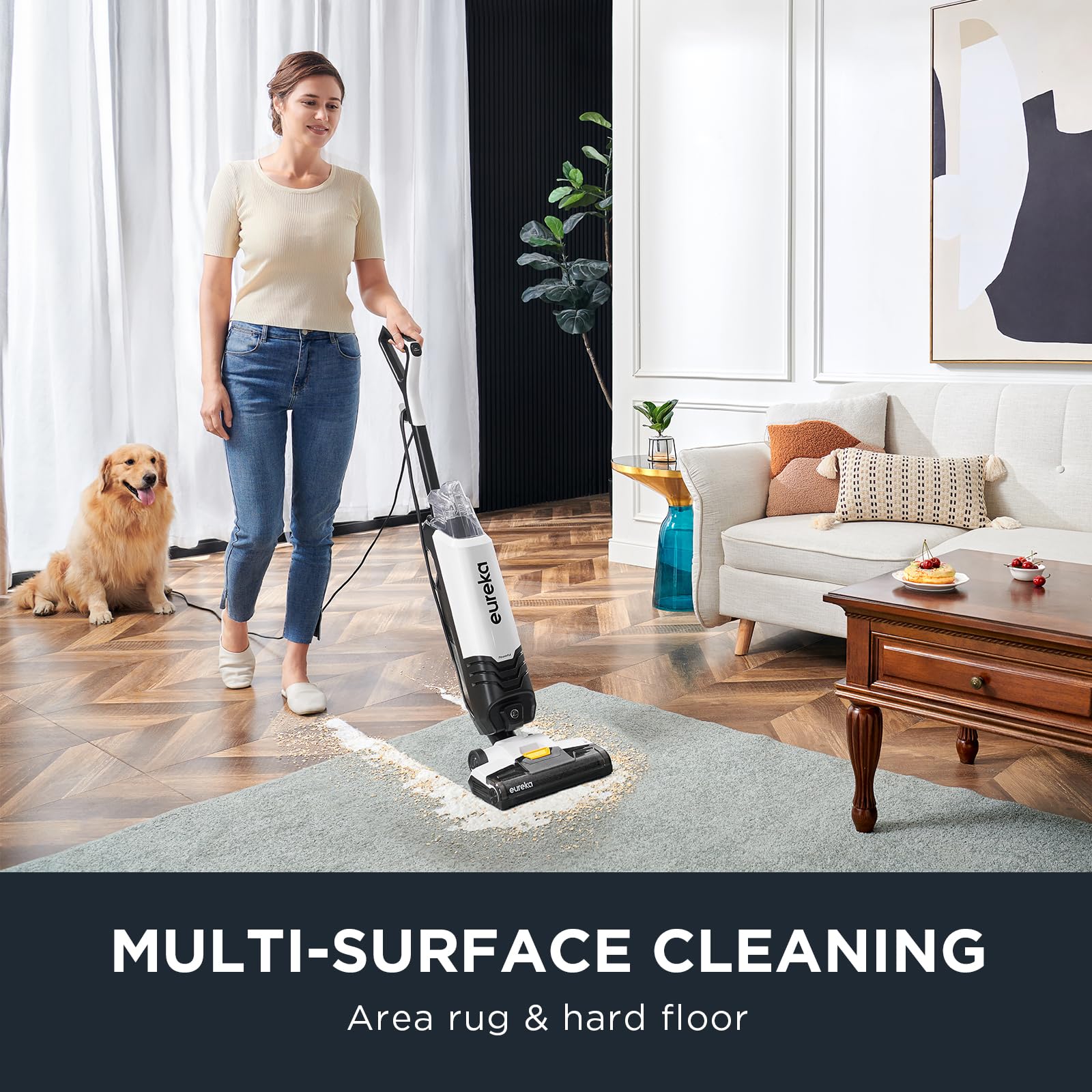 Eureka All In One Wet Dry Vacuum Cleaner And Mop For Multi-Surface Lightweight Self-Cleaning System, For Hard Floors And Area Ru